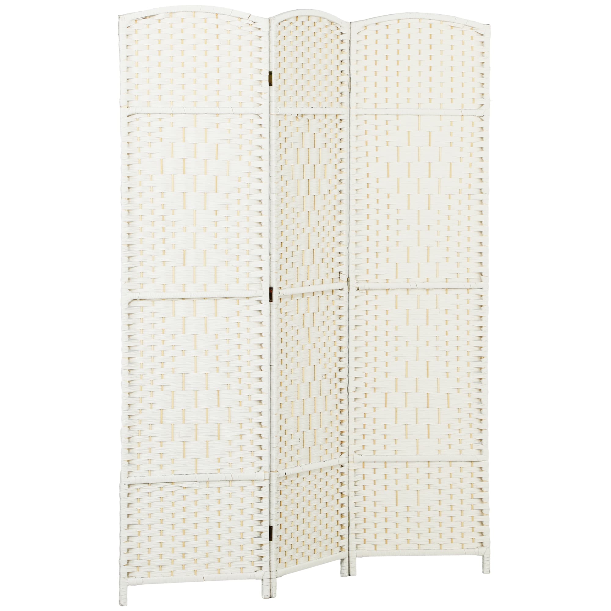 HOMCOM Paravent intérieur en bois 3 panneaux séparateur de pièce pliable pour salon chambre 135 x 180 cm blanc