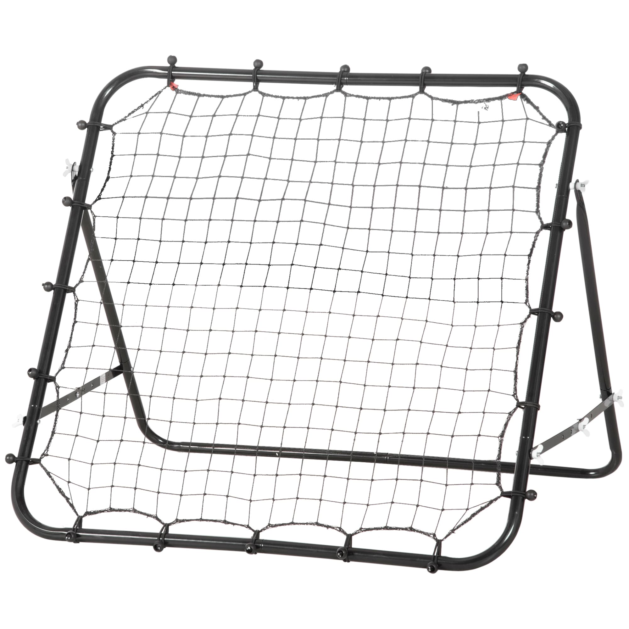 HOMCOM Filet de rebond en métal angle réglable 20 cordes élastiques pour entraînement de football, tennis 96 x 80 x 96 cm, noir