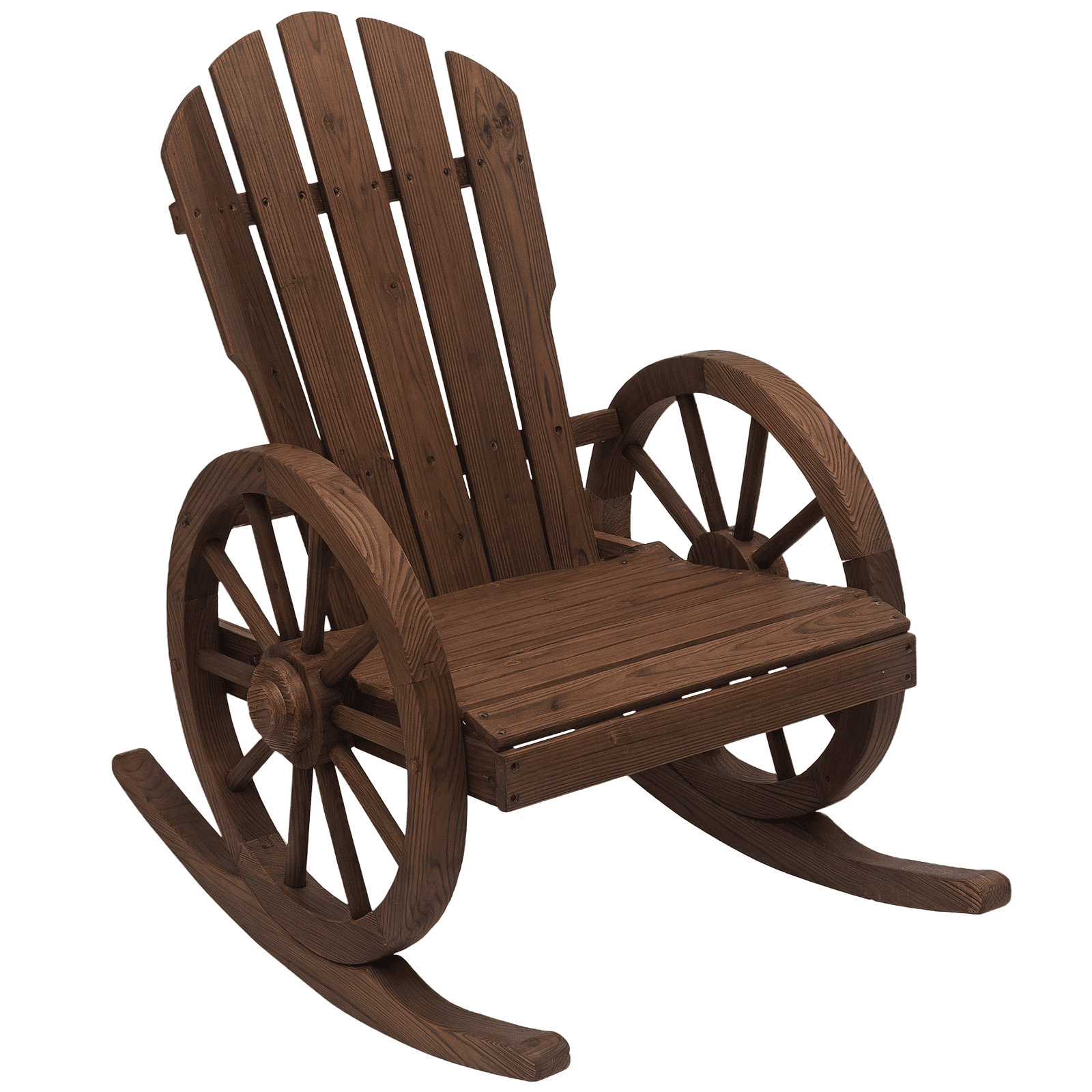 Outsunny Fauteuils à bascule jardin style adirondack dossier haut assise profonde large bois de sapin 88 x 68 x 97 cm couleur carbonisée