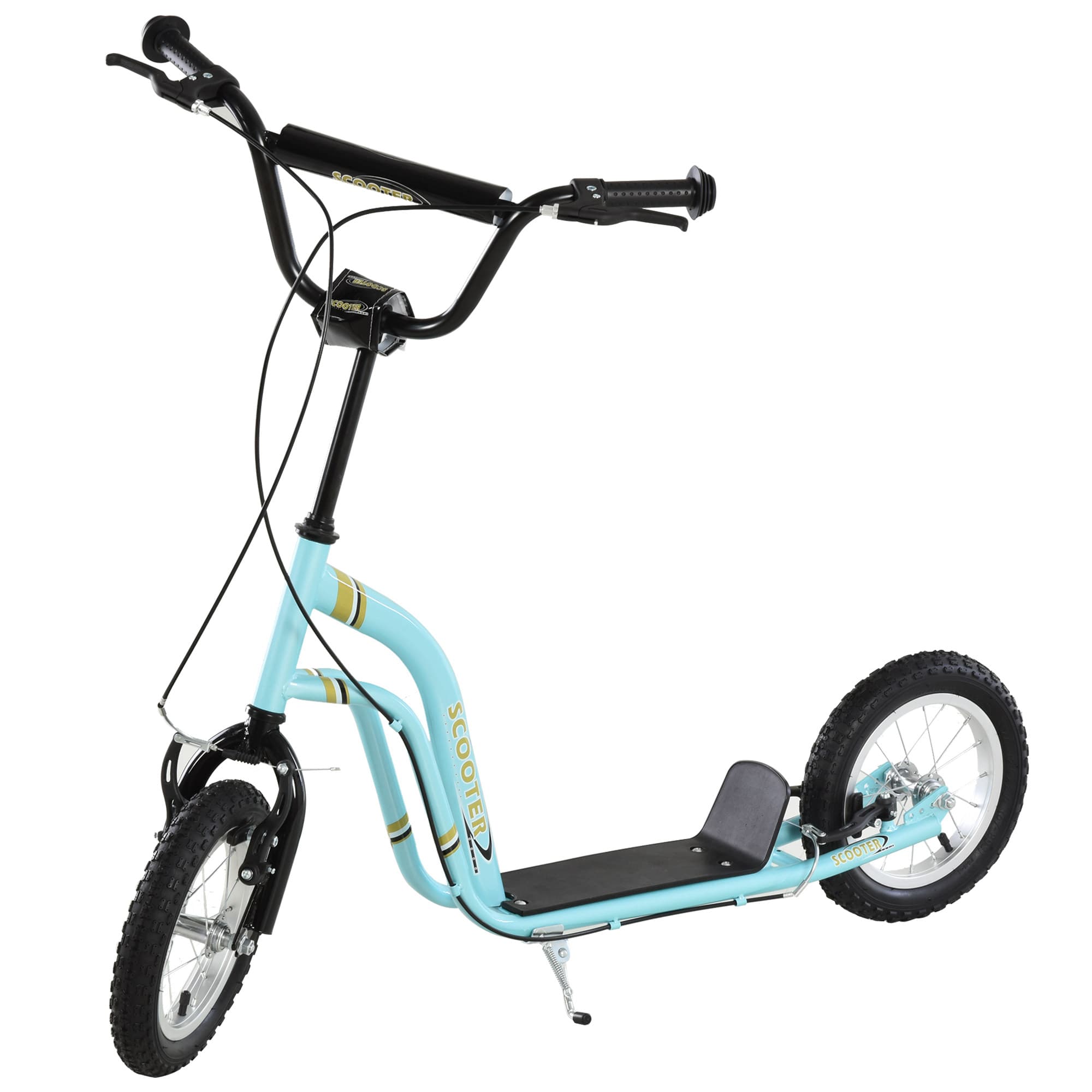HOMCOM Trottinette pour enfants 5 à 12 ans 2 roues, patinette enfant avec hauteur réglable 120 x 58 x 85-95 cm bleu
