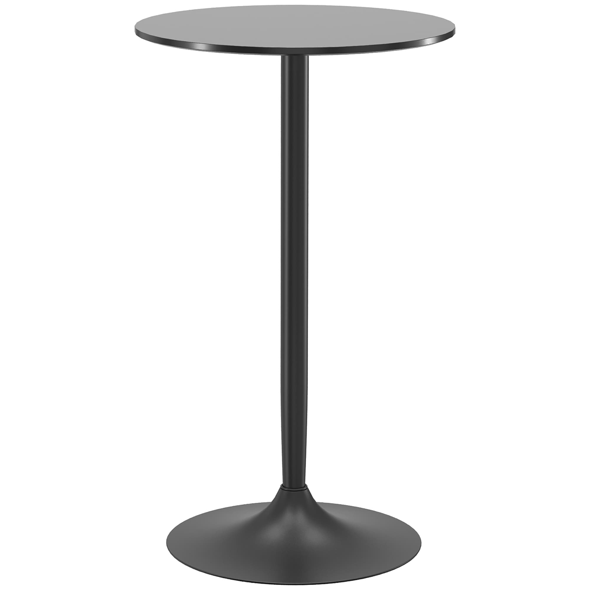 HOMCOM Table de bar ronde table de bistro mange-debout table de cuisine style contemporain plateau peint et cadre en acier