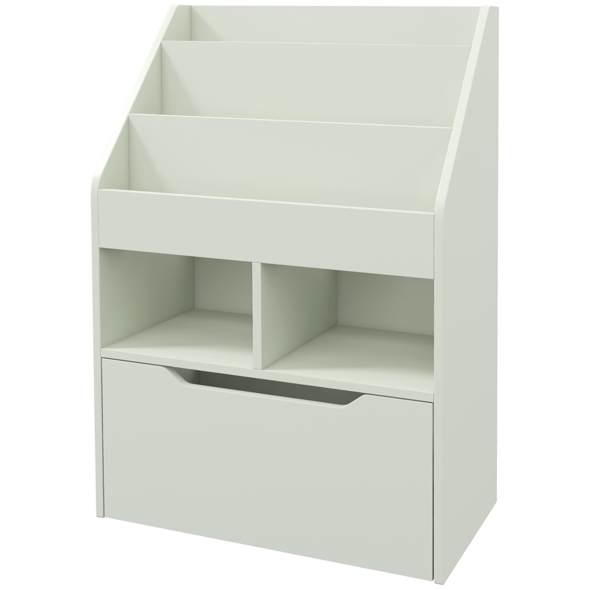 HOMCOM Etagère pour Enfants avec Tiroir, Etagère à Livres avec Compartiments, 60 x 29,9 x 90 cm, Vert