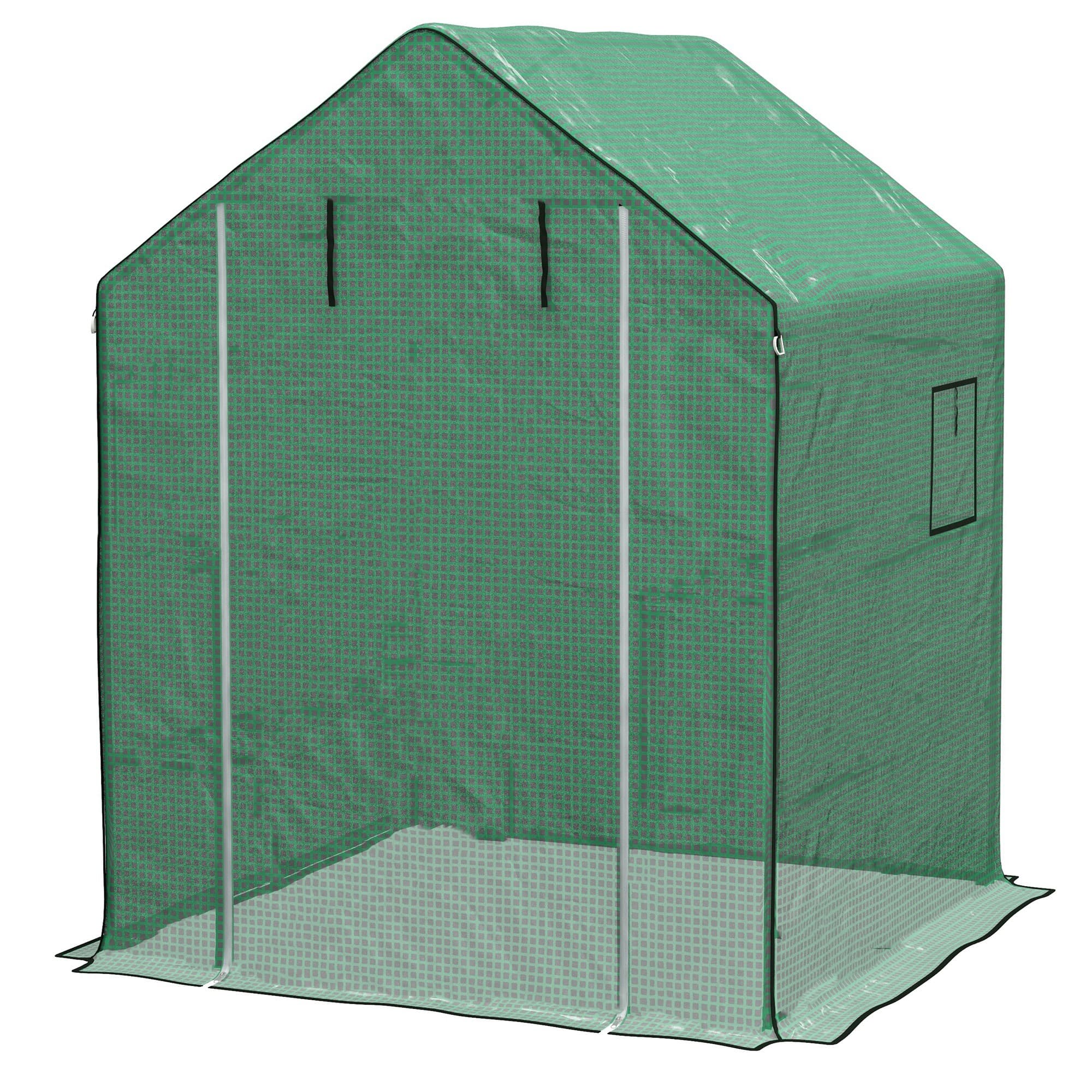 Outsunny Bâche de remplacement pour serre de jardin 140 x 143 x 190 cm avec fenêtre et porte à fermeture éclair anti-UV