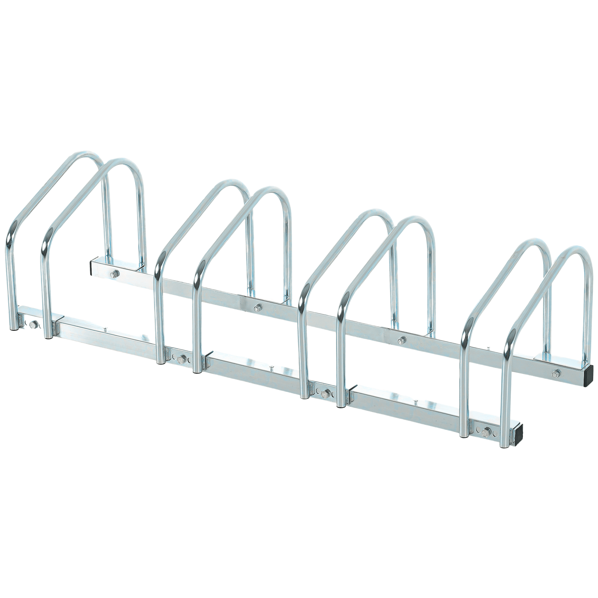 HOMCOM Râtelier 4 vélos dim. 110L x 33l x 27H cm acier galvanisé argent