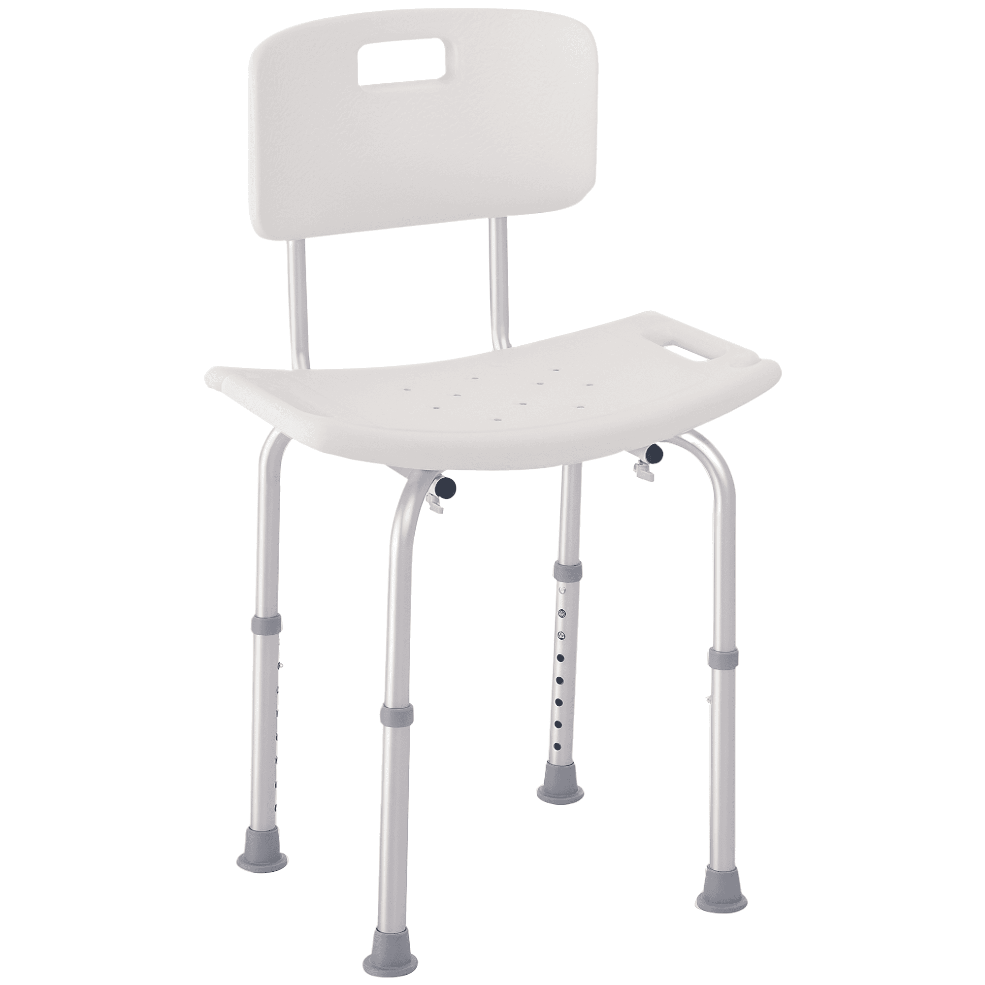 HOMCOM Chaise de Douche Sécurisée Hauteur Ajustable Siège Ergonomique Antidérapant Blanc Aosom France