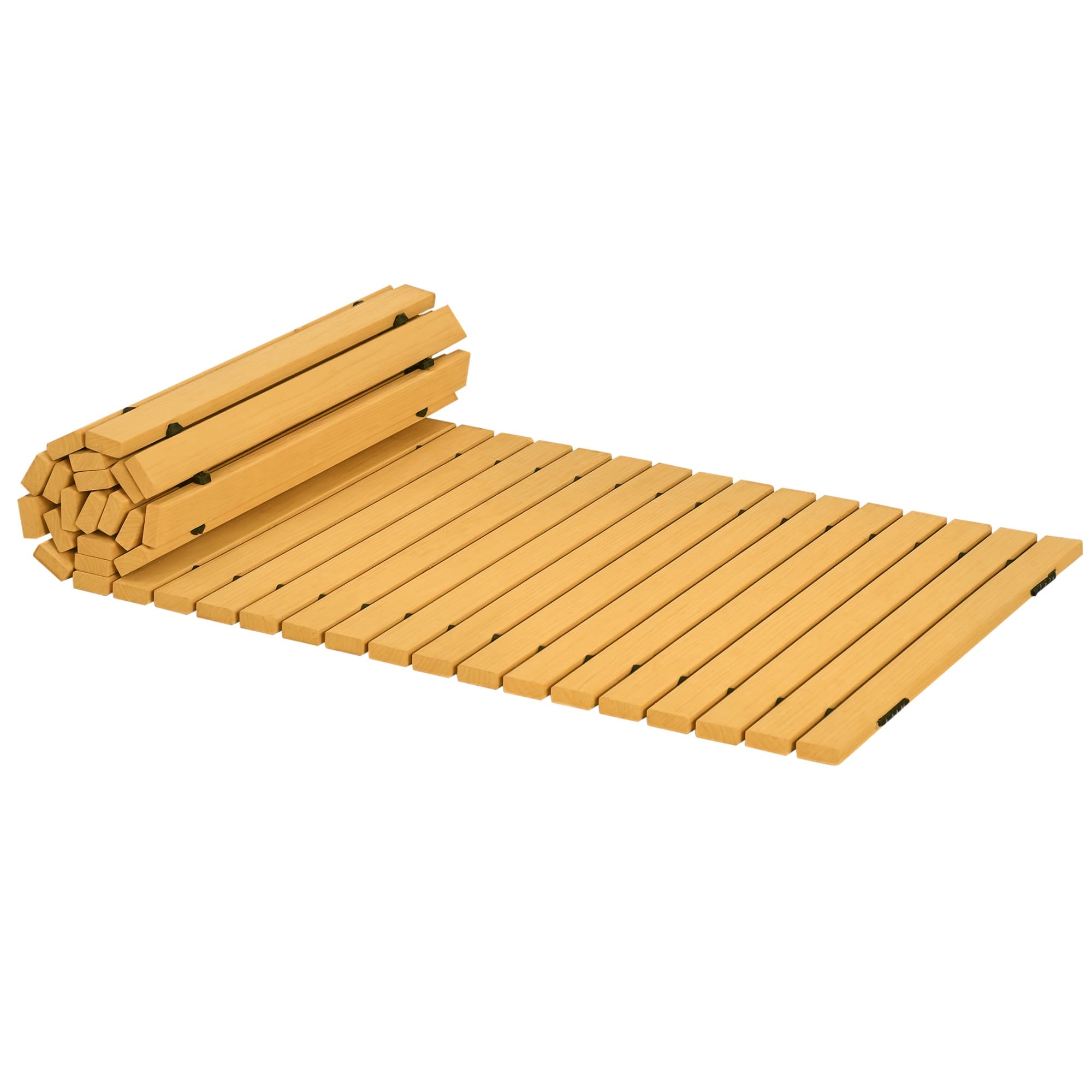 Outsunny Allée chemin de jardin en lattes de bois enroulable - bois massif de pin 185 x 60 cm Aosom France