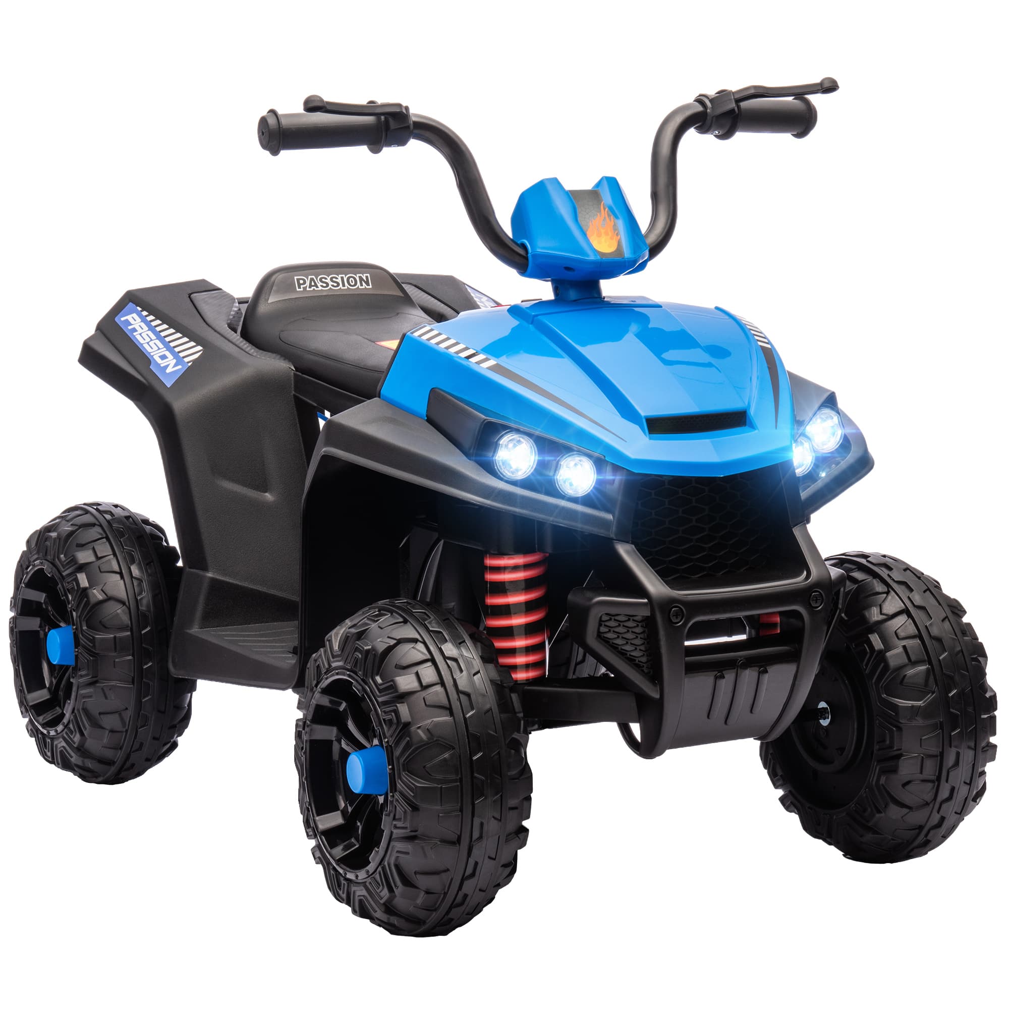 AIYAPLAY Quad électrique enfant 12 V voiture électrique 2 moteurs marche avant et arrière 37-60 mois 85 x 55,5 x 62 cm bleu