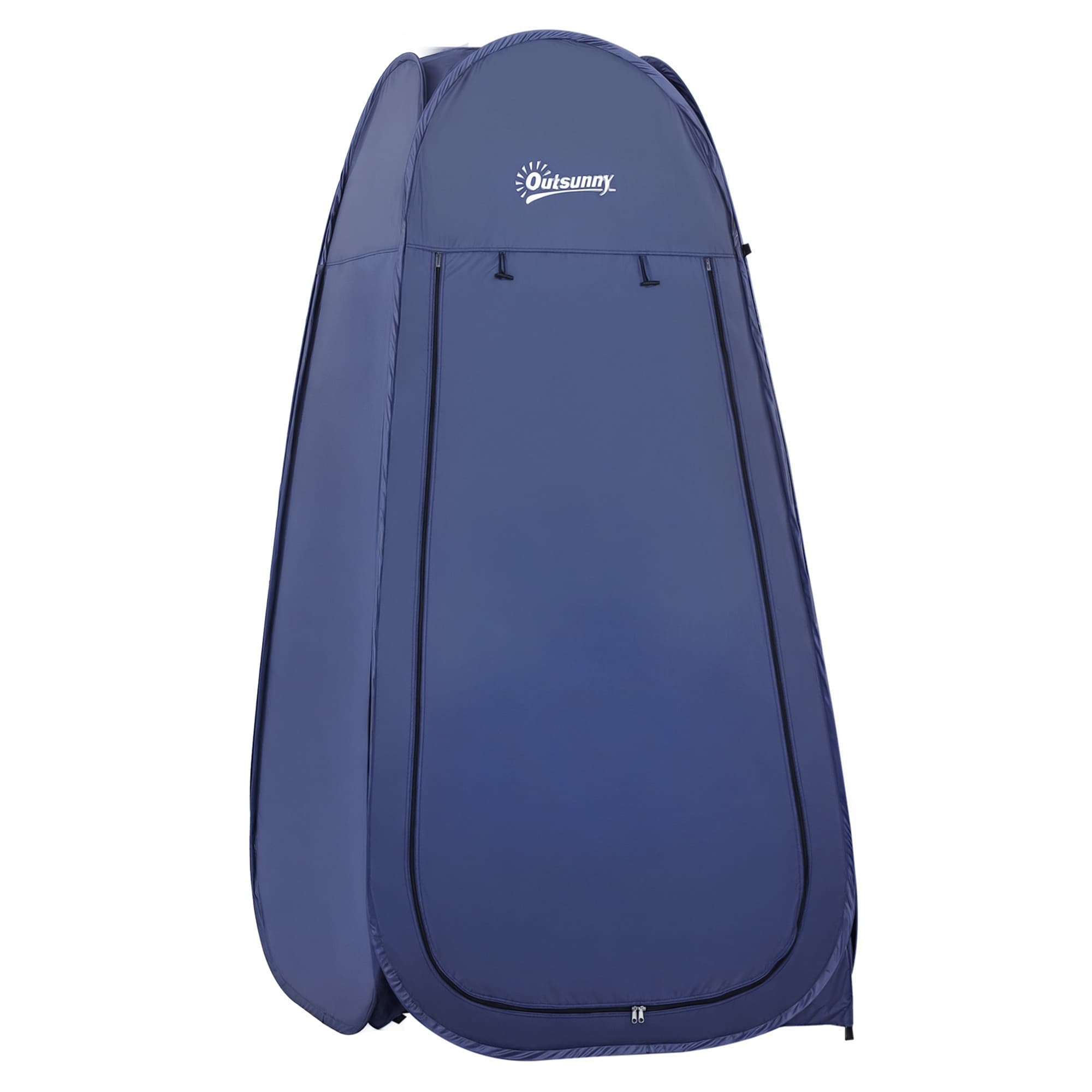 Outsunny Tente de Douche Pliable Pop-up Automatique Instantanée Cabinet de Changement Camping Polyester Bleu Foncé
