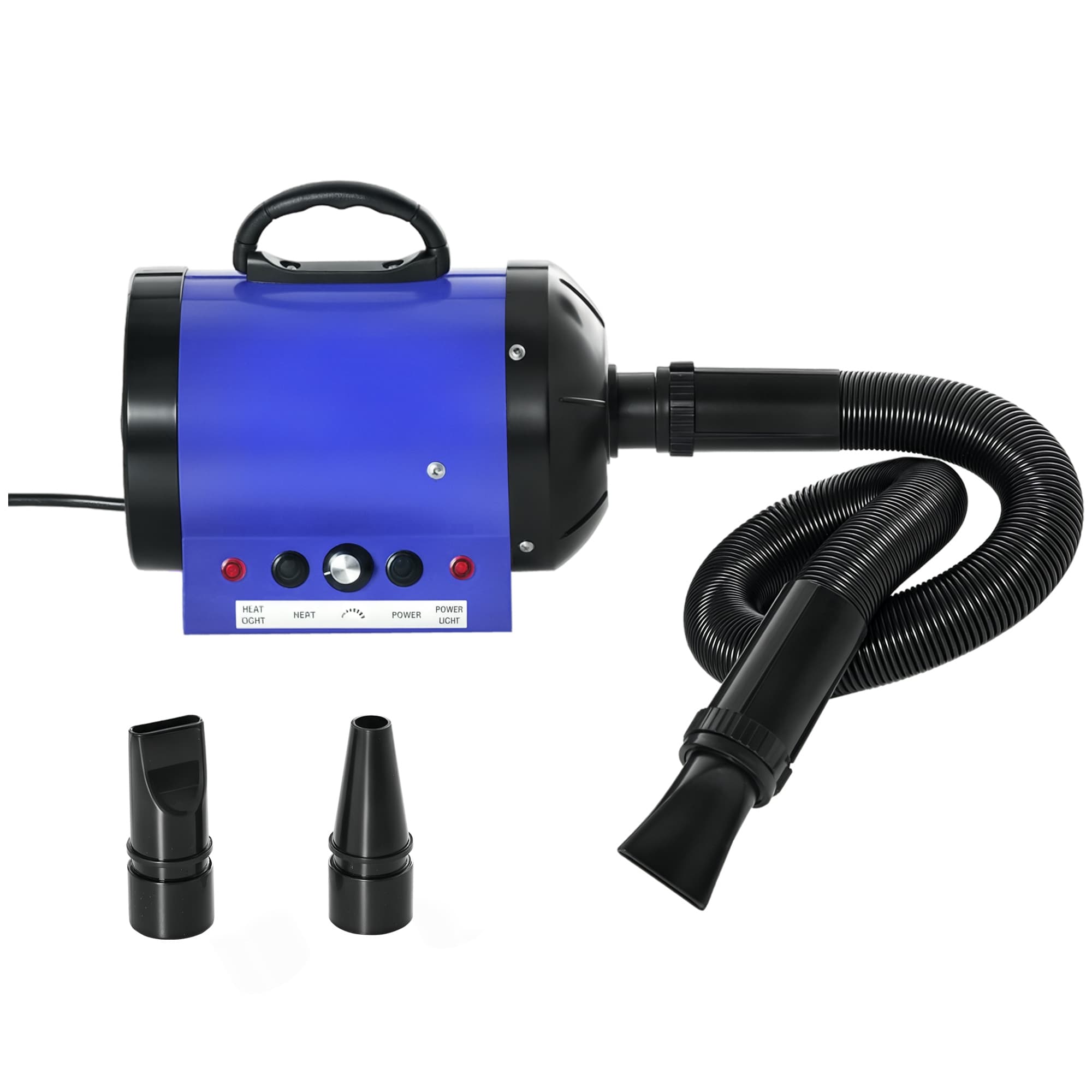 PawHut Sèche-cheveux animaux sèche-poils toilettage séchoir pulseur pour chiens chats animaux 2800 W 3 ambouts vitesse chaleur réglables