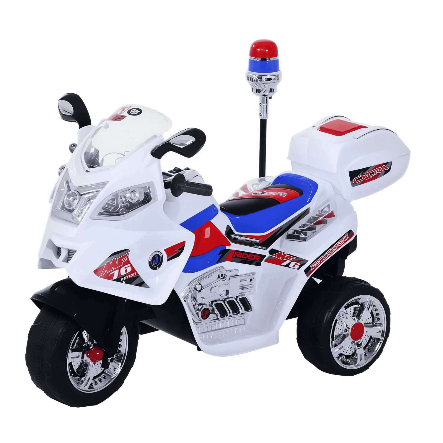 Homcom Moto scooter électrique pour enfants modèle policier fonctions sirène et gyrophare