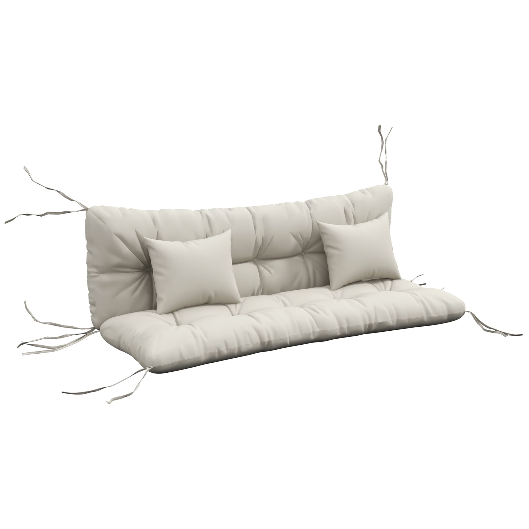 Outsunny Ensemble de 4 coussins d'extérieur pour balancelle de jardin, 1 coussin d'assise coussins de dossier et 2 oreillers