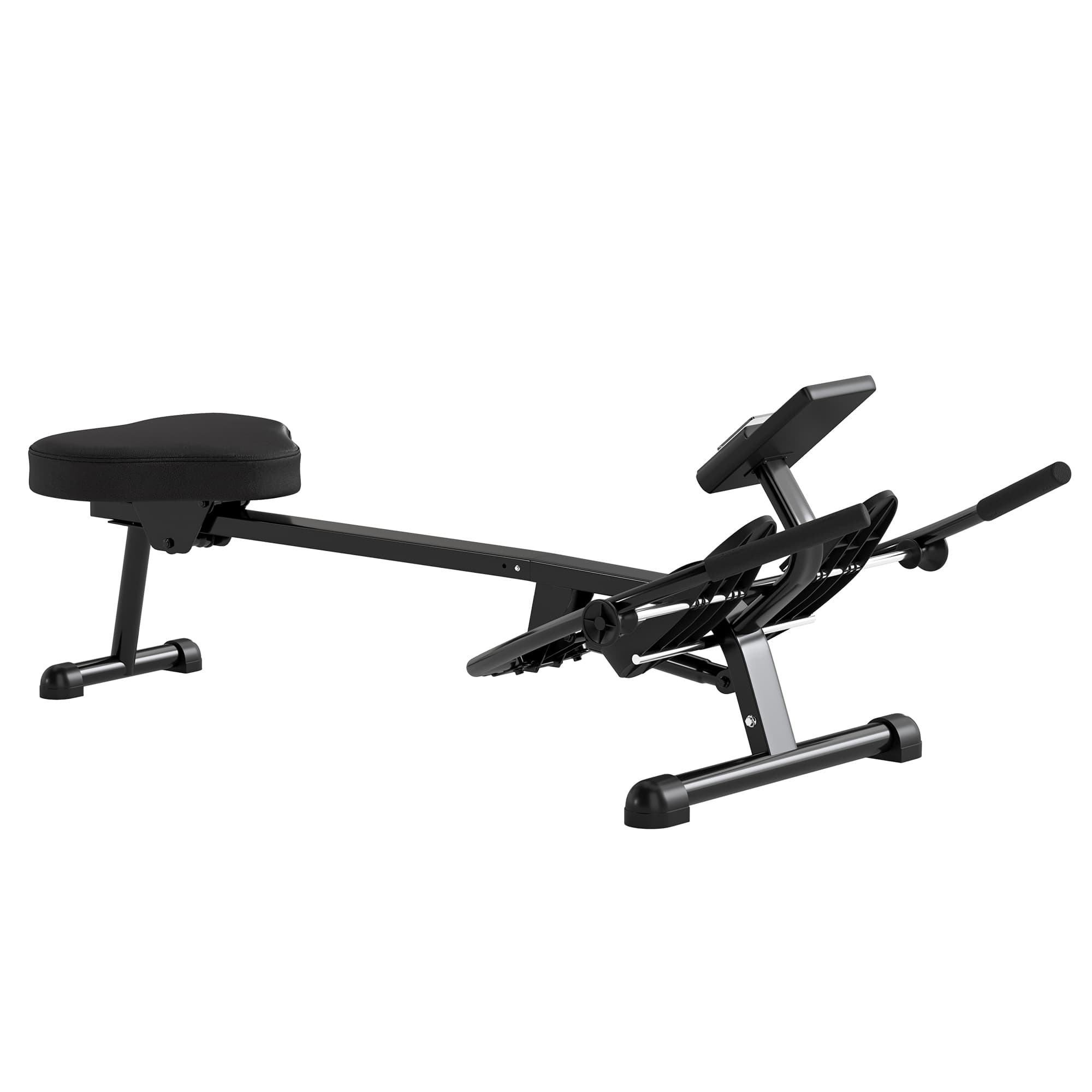 SPORTNOW Rameur hydraulique à 12 niveaux avec écran LCD, pour l'entraînement cardio à domicile, charge max. 130 kg, noir