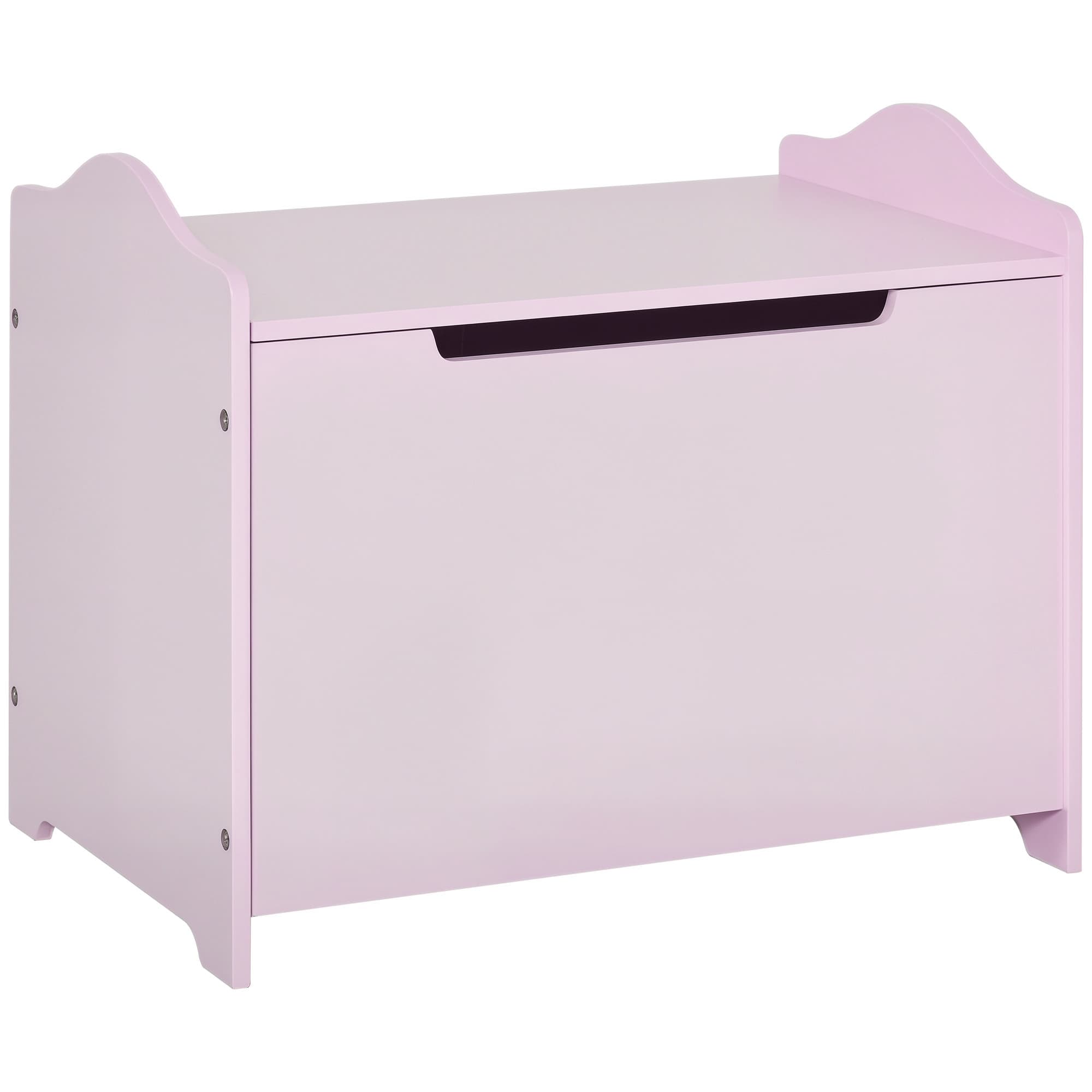HOMCOM Boîte de rangement avec couvercle coffre à jouet pour enfants en MDF avec tige pneumatique sécuritaire grand espace de rangement 60 x 40 x 48