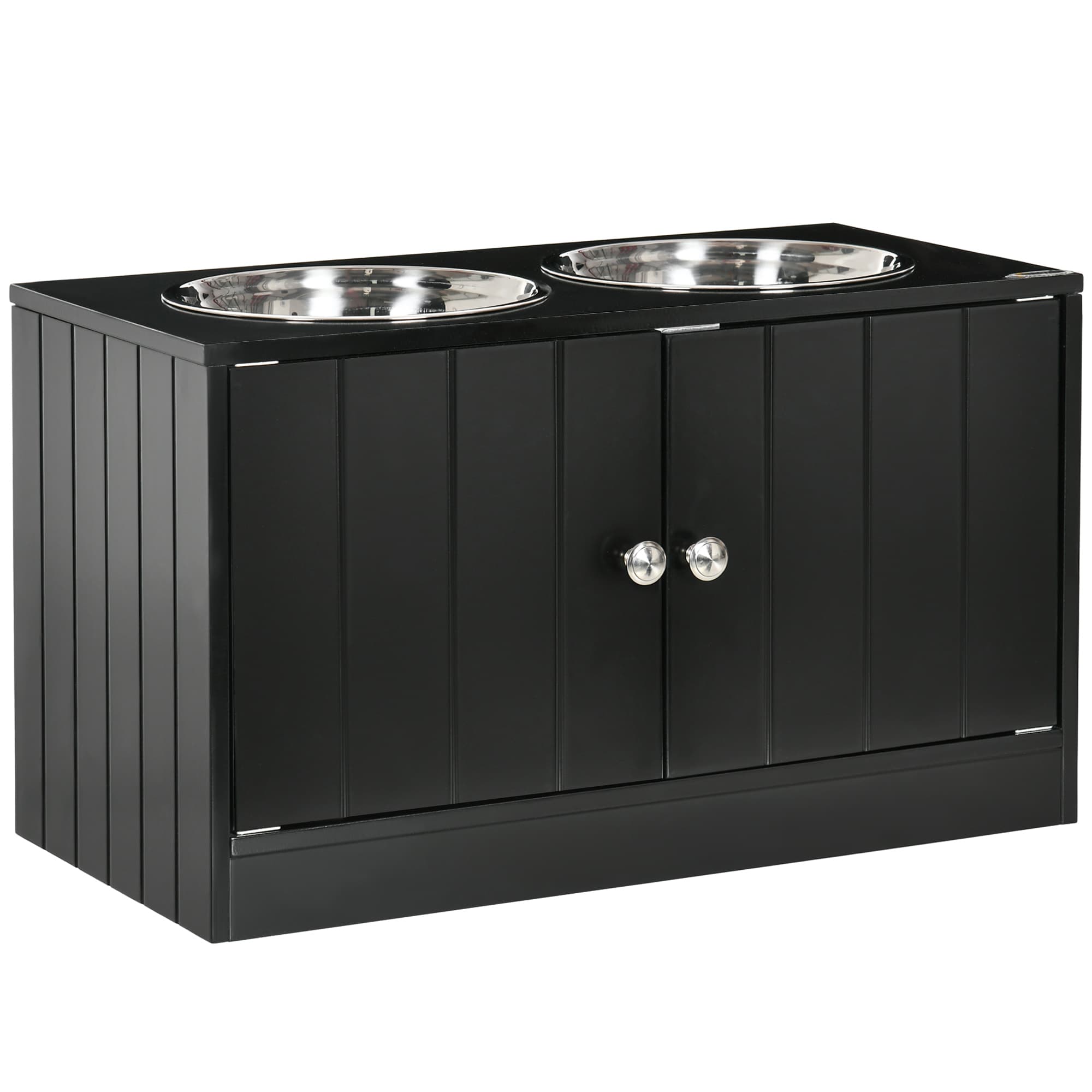 PawHut Gamelle Surélevée Double Grande Capacité avec 2 Bols Inox 2L Design Fonctionnel pour Chiens Aosom France