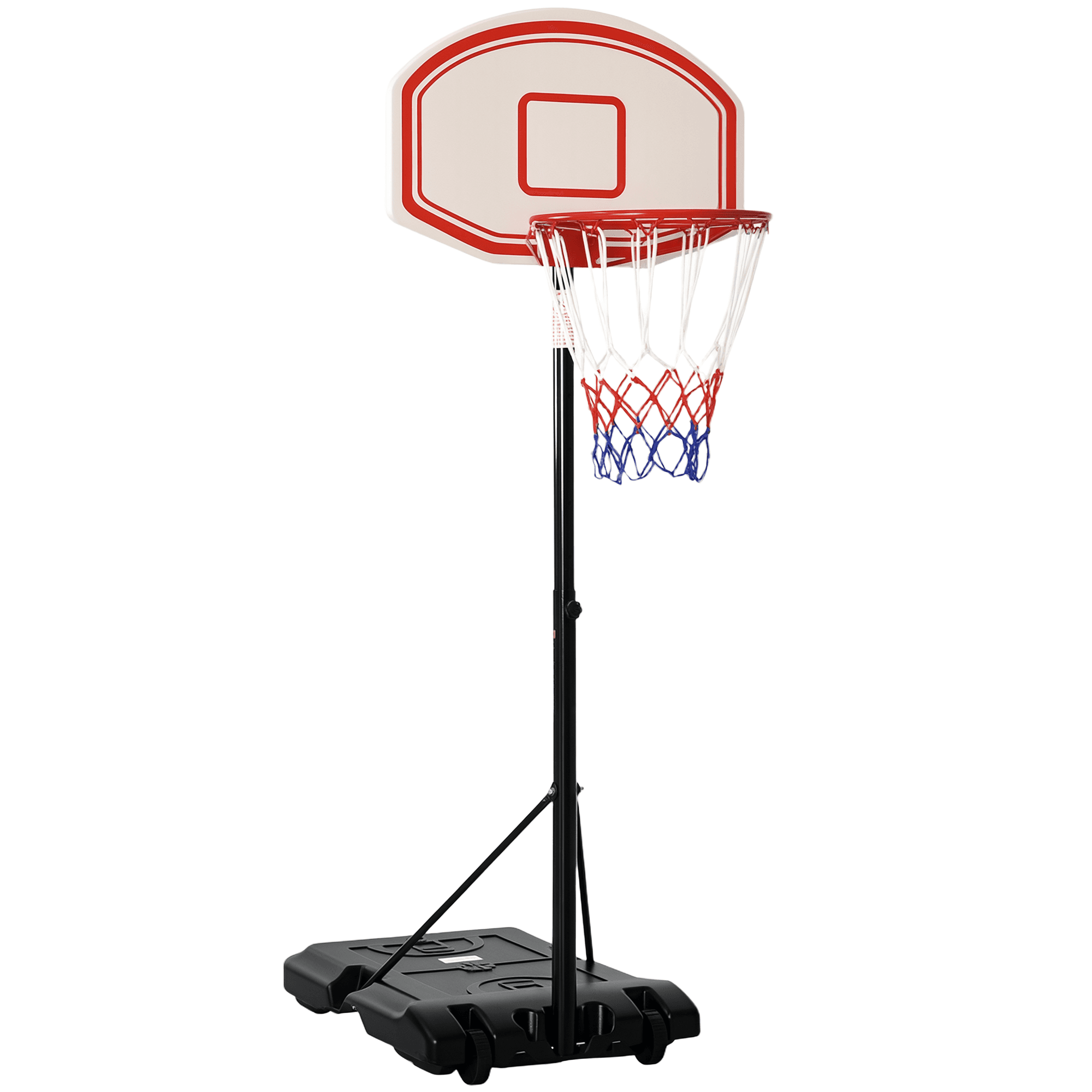 HOMCOM Panier de Basket-Ball sur pied hauteur réglable 2,1 - 2,5 m noir blanc