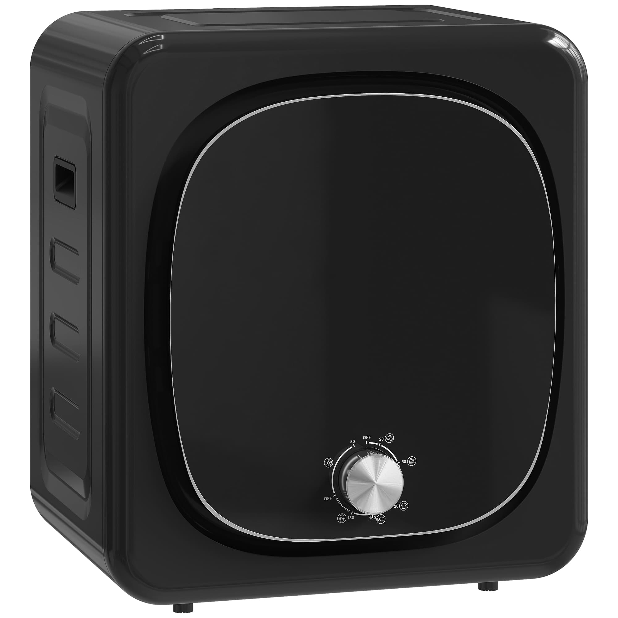 HOMCOM Sèche linge à évacuation électrique 800 W 4 Kg avec 5 modes de séchage, cuve en acier inoxydable, charge frontale