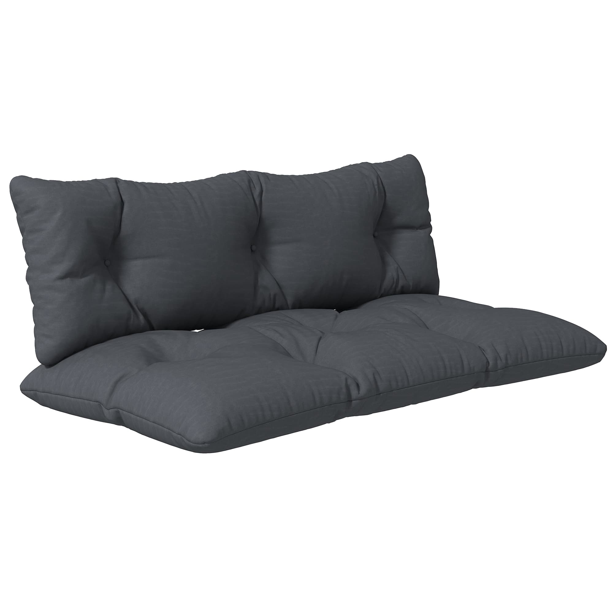 Outsunny Ensemble de 2 coussins d'extérieur pour banquette 1 coussin d'assise et 1 coussins de dossier polyester hydrofuge gris