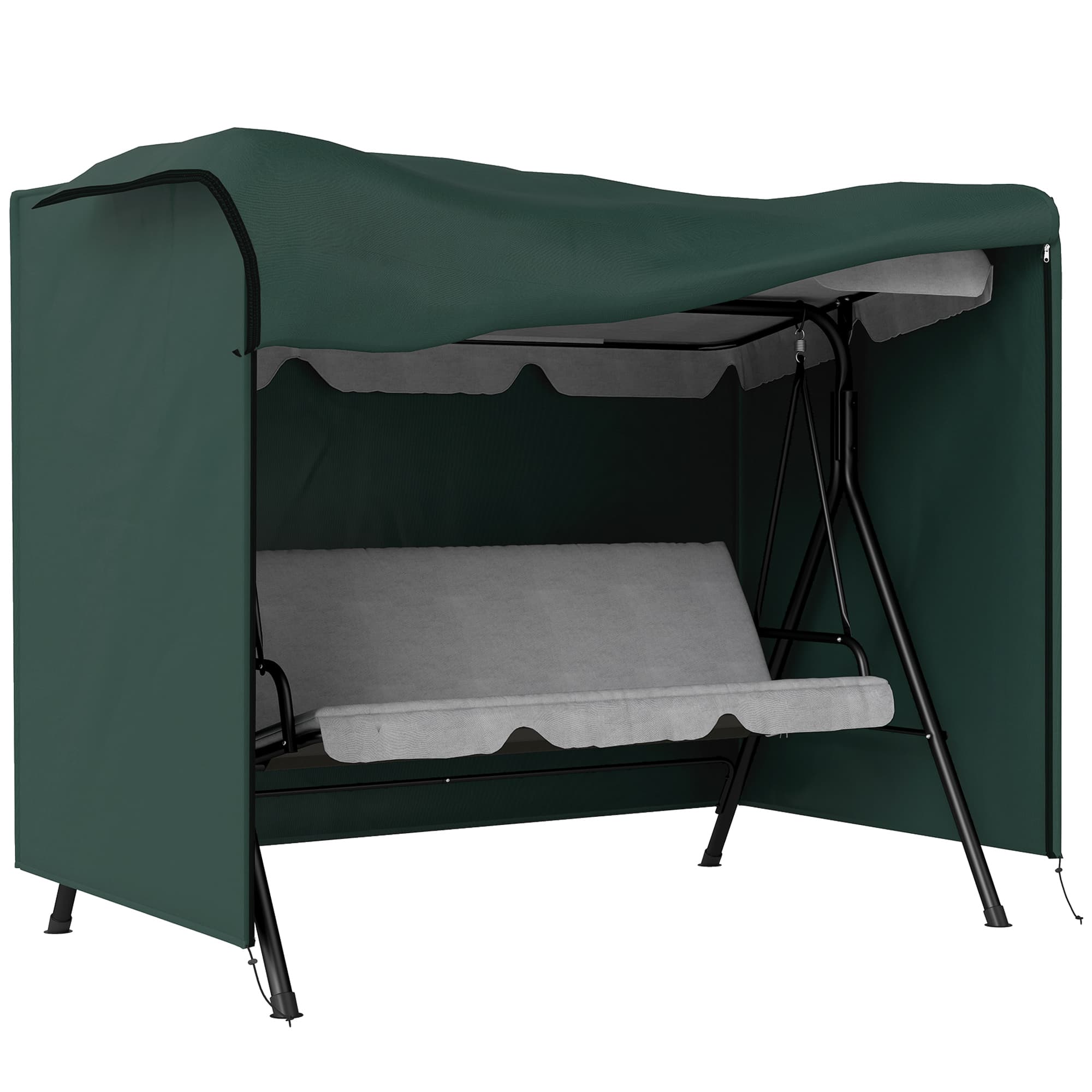 Outsunny Housse de protection balancelle de jardin 3 places tissu Oxford 600D 205 x 124 x 164 cm vert