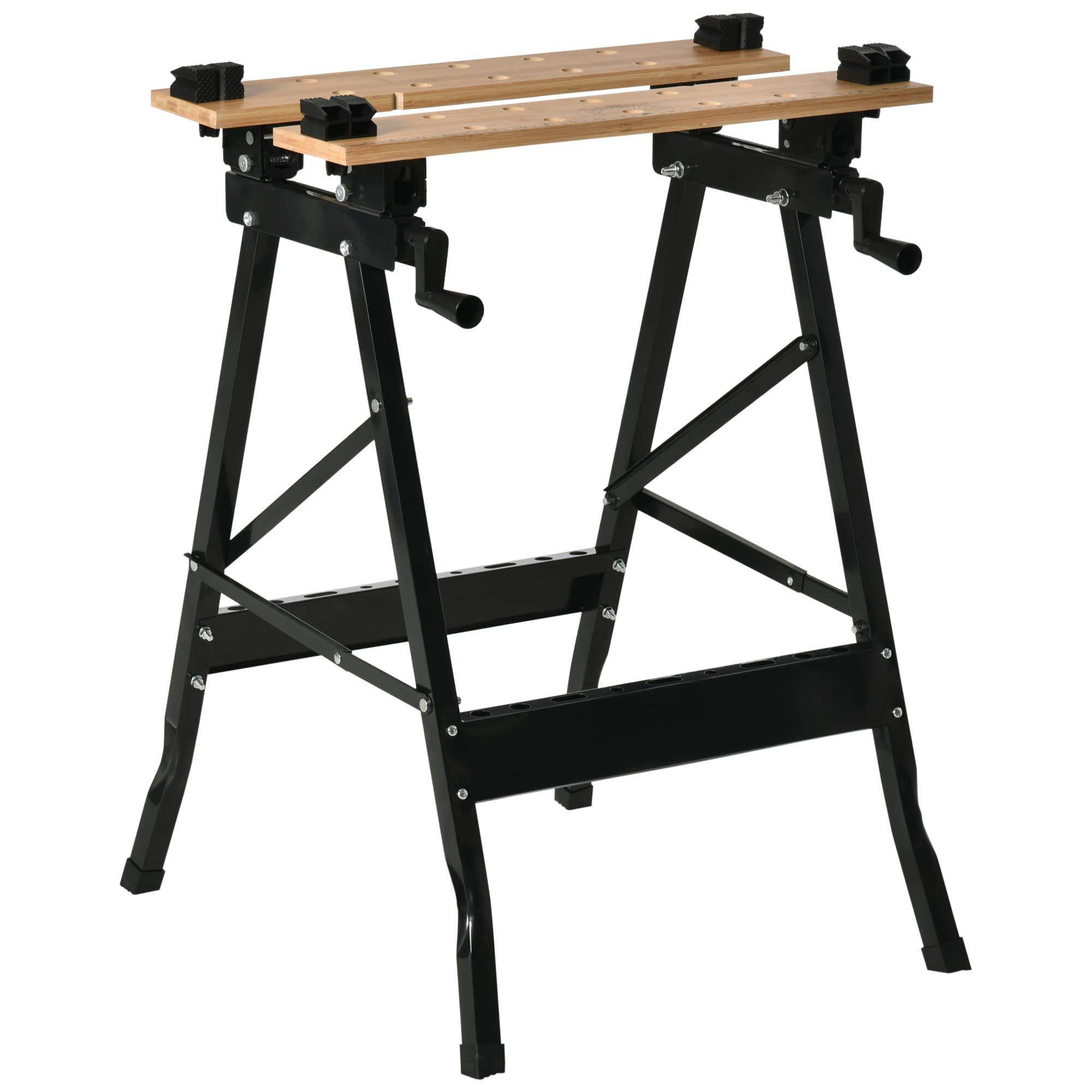 HOMCOM Établi pliant établi de serrage avec 4 serre-joints table de travail, charge 150 kg, 63,5x60,5x78cm, noir