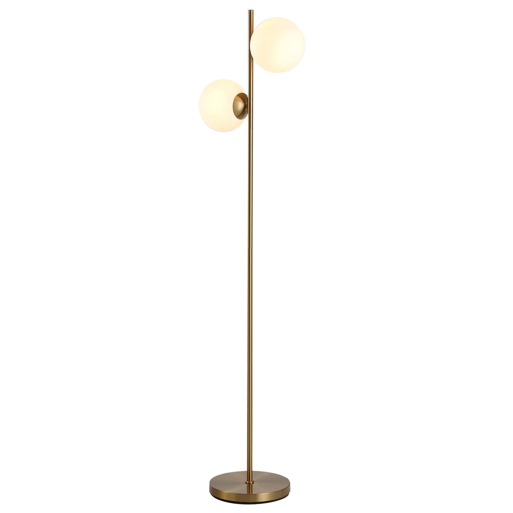 HOMCOM Lampadaire Moderne Métal avec Abat-Jour Verre vers Différentes Directions Interrupteur à Pied E27 Salon Chambre Chevet ? 28 x 165 cm Or