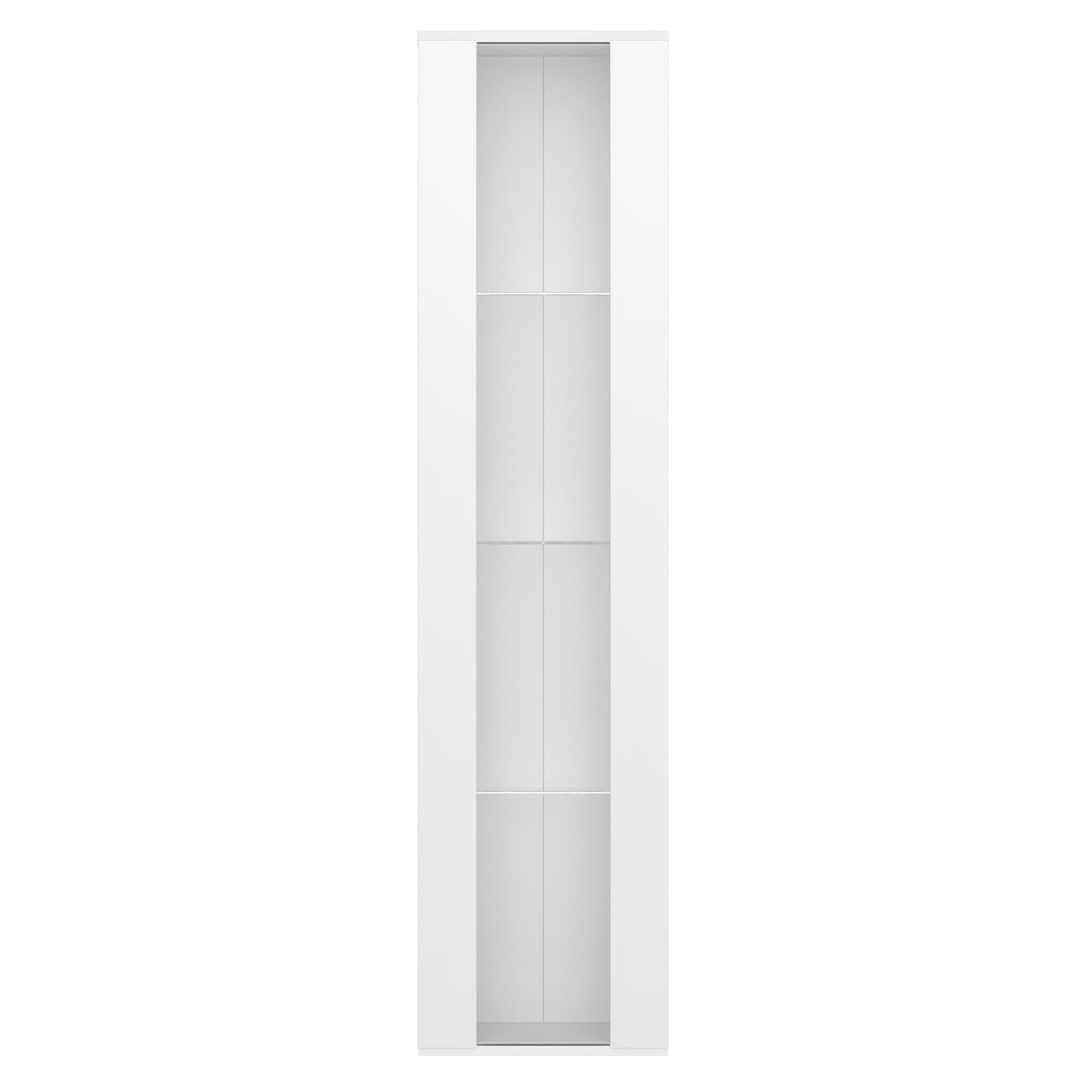 Vitrine multifonctionnelle avec cloison en verre, éclairage LED à changement de couleur, 40x29x170 cm, Blanc