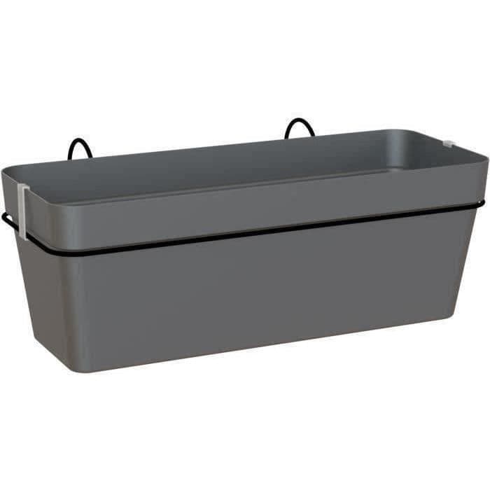 Jardiniere balcon CAPRI RE - Plastique - Anthracite - Rectangulaire - 50,2 x 28,5 x h20 cm - ARTEVASI