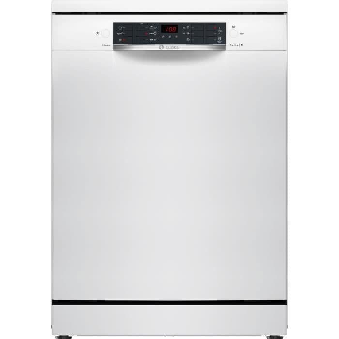 Lave-vaisselle pose libre BOSCH SMS26AW01F SER2 - 12 couverts - Induction - L60cm - 48 dB - Blanc