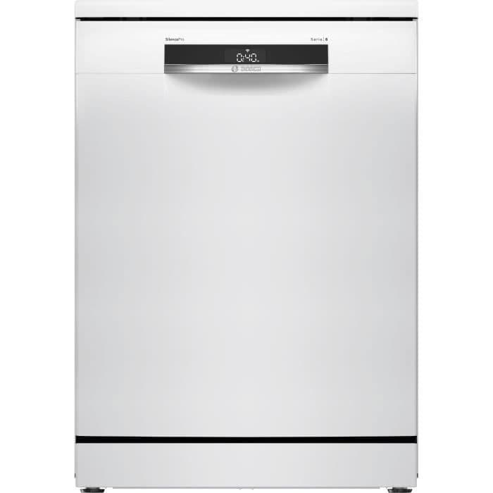Lave-vaisselle pose libre BOSCH SSMS6ZCW12F SER6 - 14 couverts - Induction - L60cm - 38 dB - tiroir a couverts - Blanc