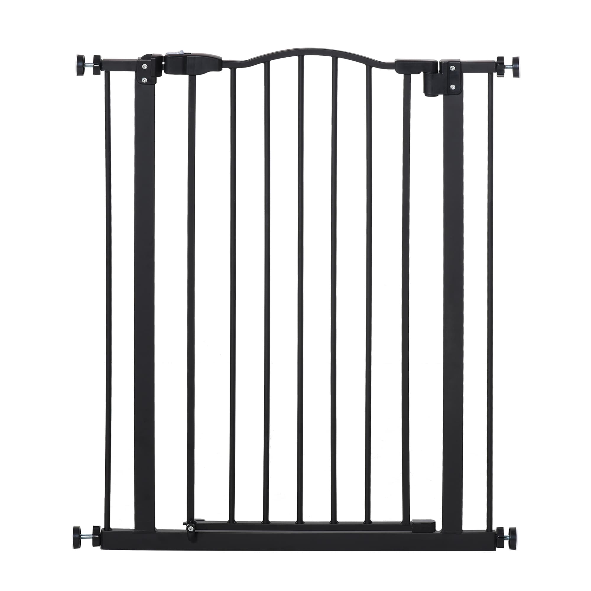 PawHut Barrière de sécurité pour chien extensible 74-80 cm fermeture automatique fixation par pression sans percer noir