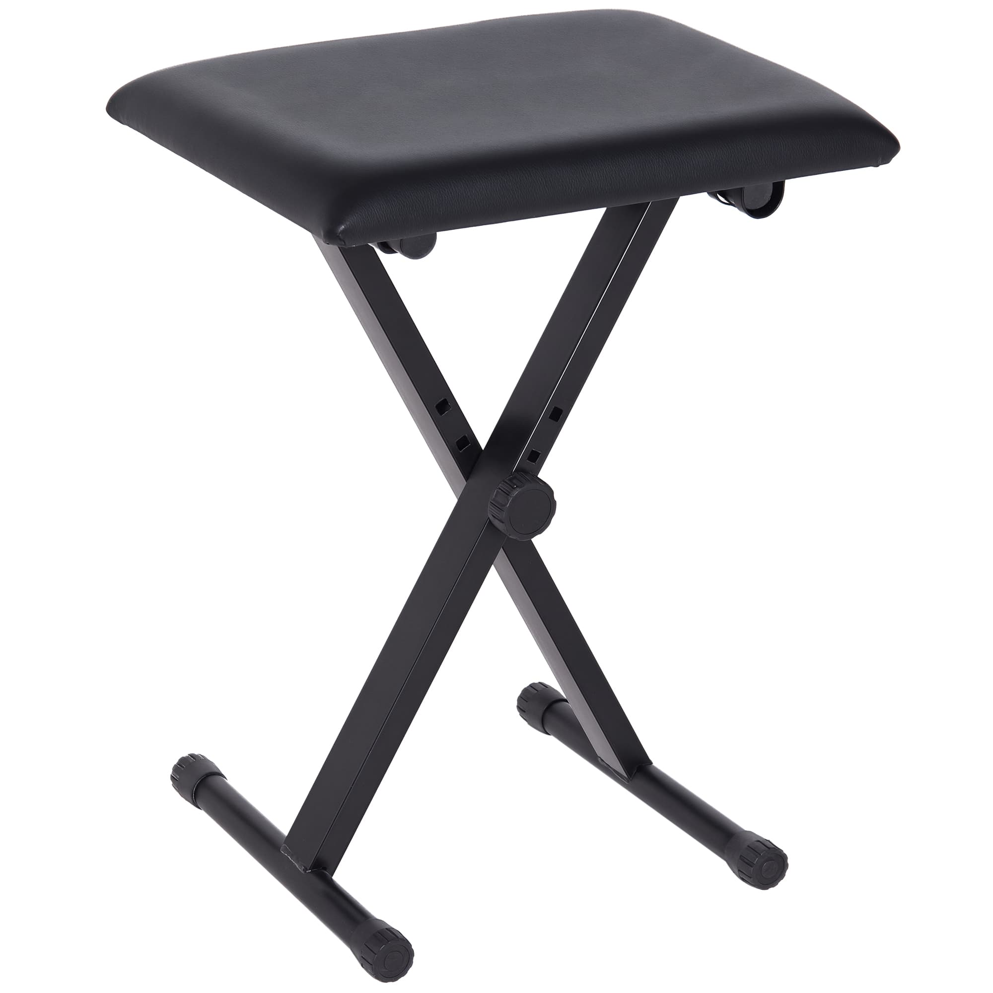 HOMCOM Tabouret piano pliable, banc piano réglable en hauteur de 37 à 47 cm, siège rembourré en PU et pieds en métal antidérapants, charge 100 kg, noir