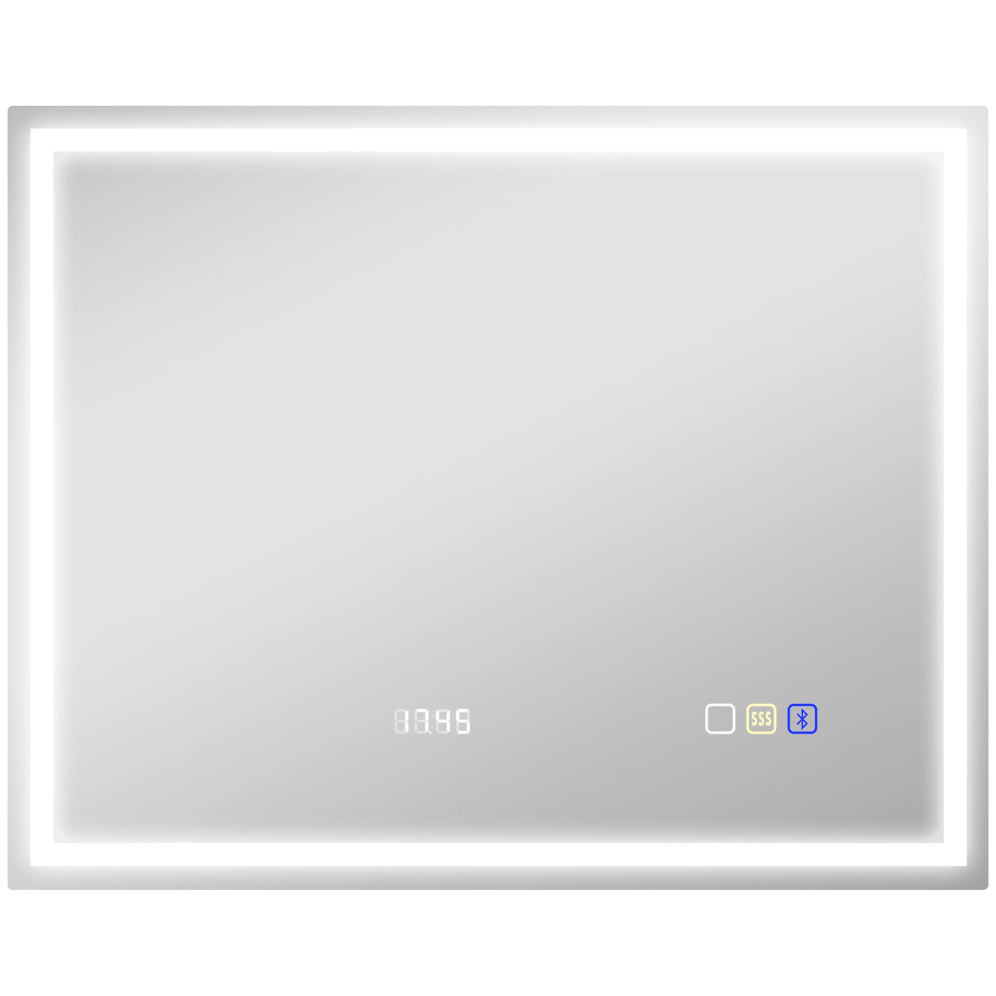 HOMCOM Miroir salle de bain LED bluetooth 80 x 100 cm interrupteur tactile lumière réglable 3 couleurs anti-buée mémoire argent