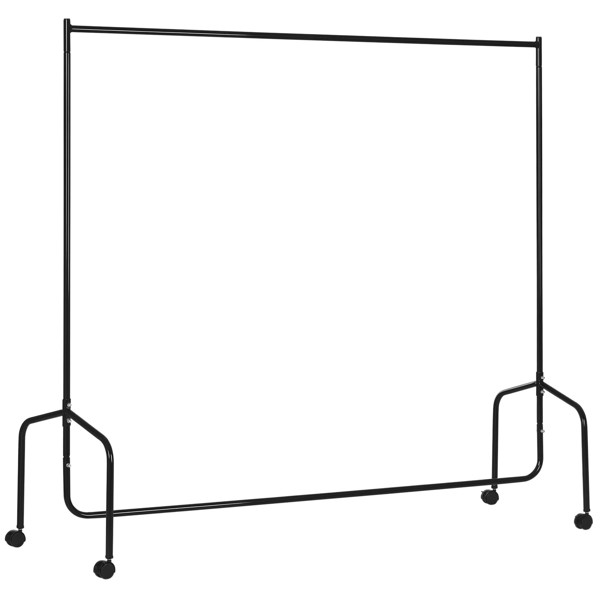 HOMCOM Portant à Vêtements avec Roulettes Tringle a Vêtement solide Charge 140 Kg 180 x 60 x 170 cm Porte-Manteau en acier noir