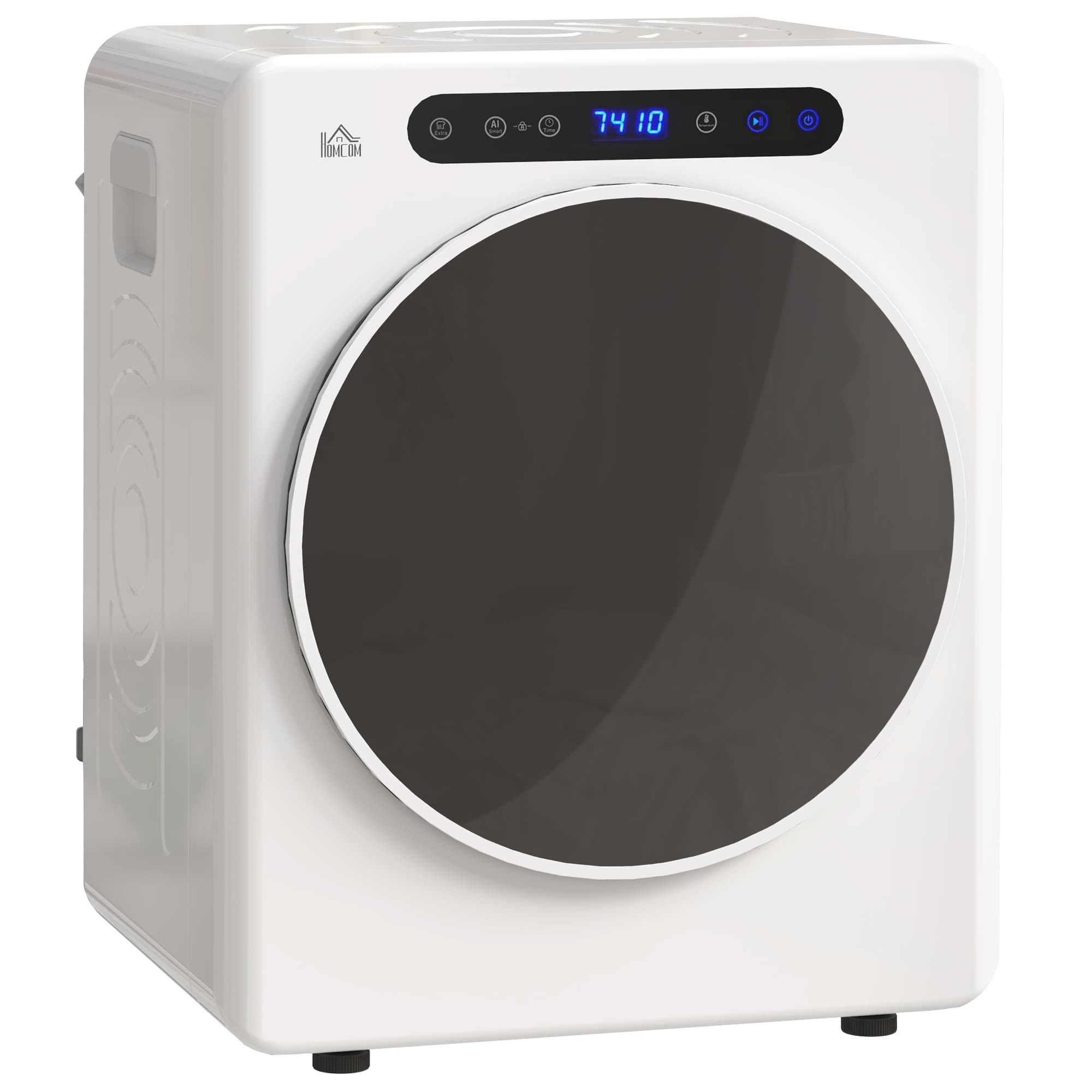 HOMCOM Sèche linge à évacuation, sèche-linge électrique 1000 W 3 Kg, 6 modes de séchage, minuterie, acier inoxydable, blanc