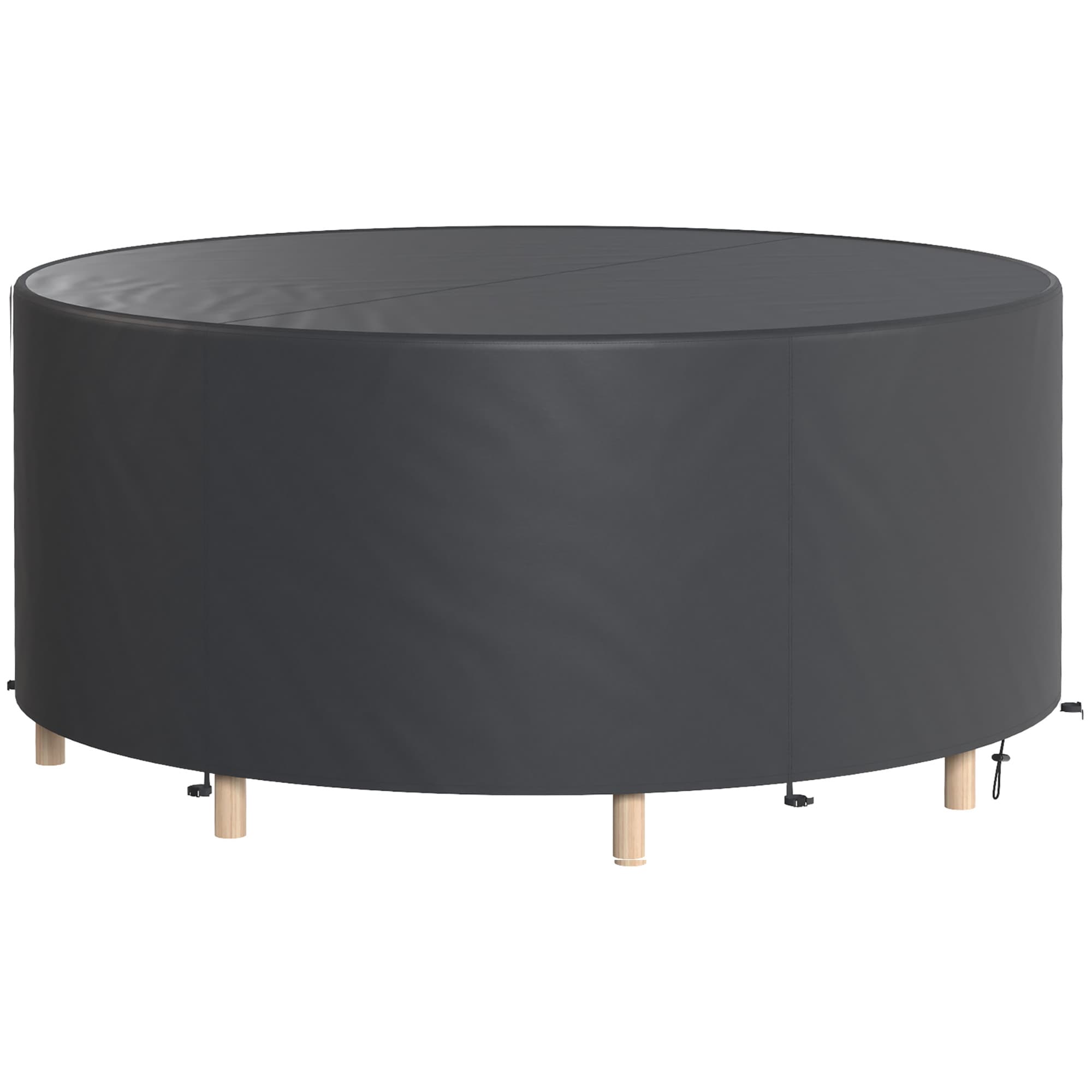 Outsunny Housse de protection pour mobilier de jardin Hivernale Étanche Anti-UV Bâche Tissu Oxford 420D Ø214x70Hcm Noir