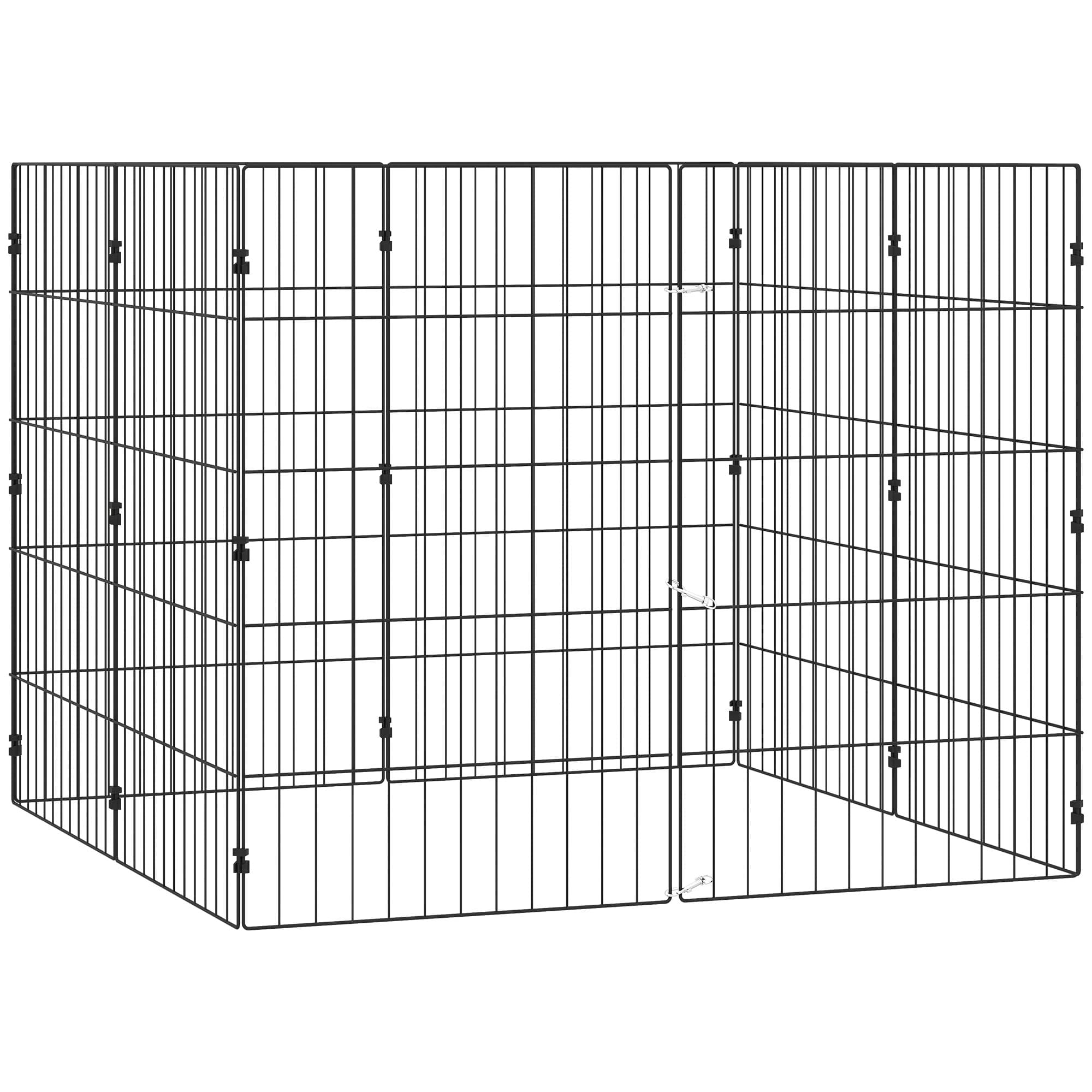 PawHut Enclos pour Chiens Enclos Extensible Pliable en Métal 50 x 80 cm Noir