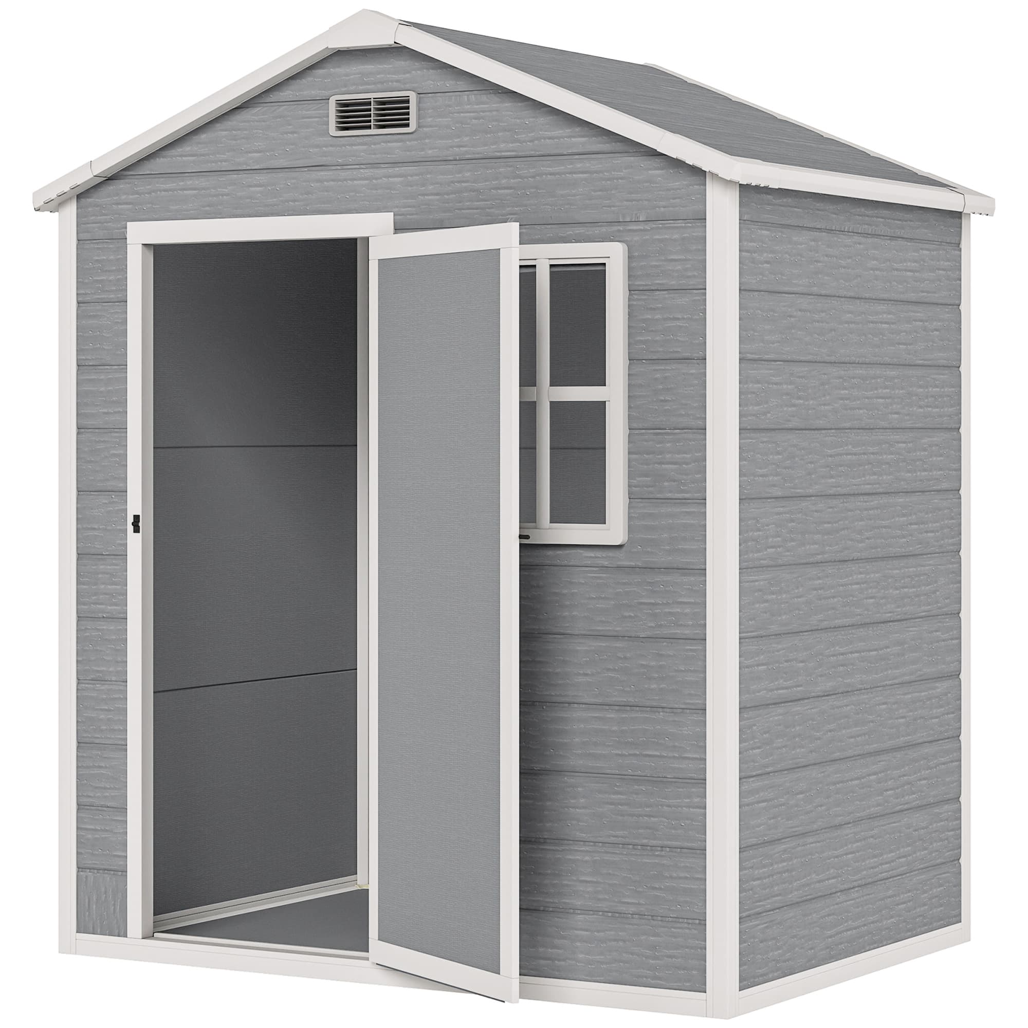 Outsunny Abri de jardin 1,9 m2 182 x 121 x 200 cm Remise avec toit en pente Plancher Porte verrouillable