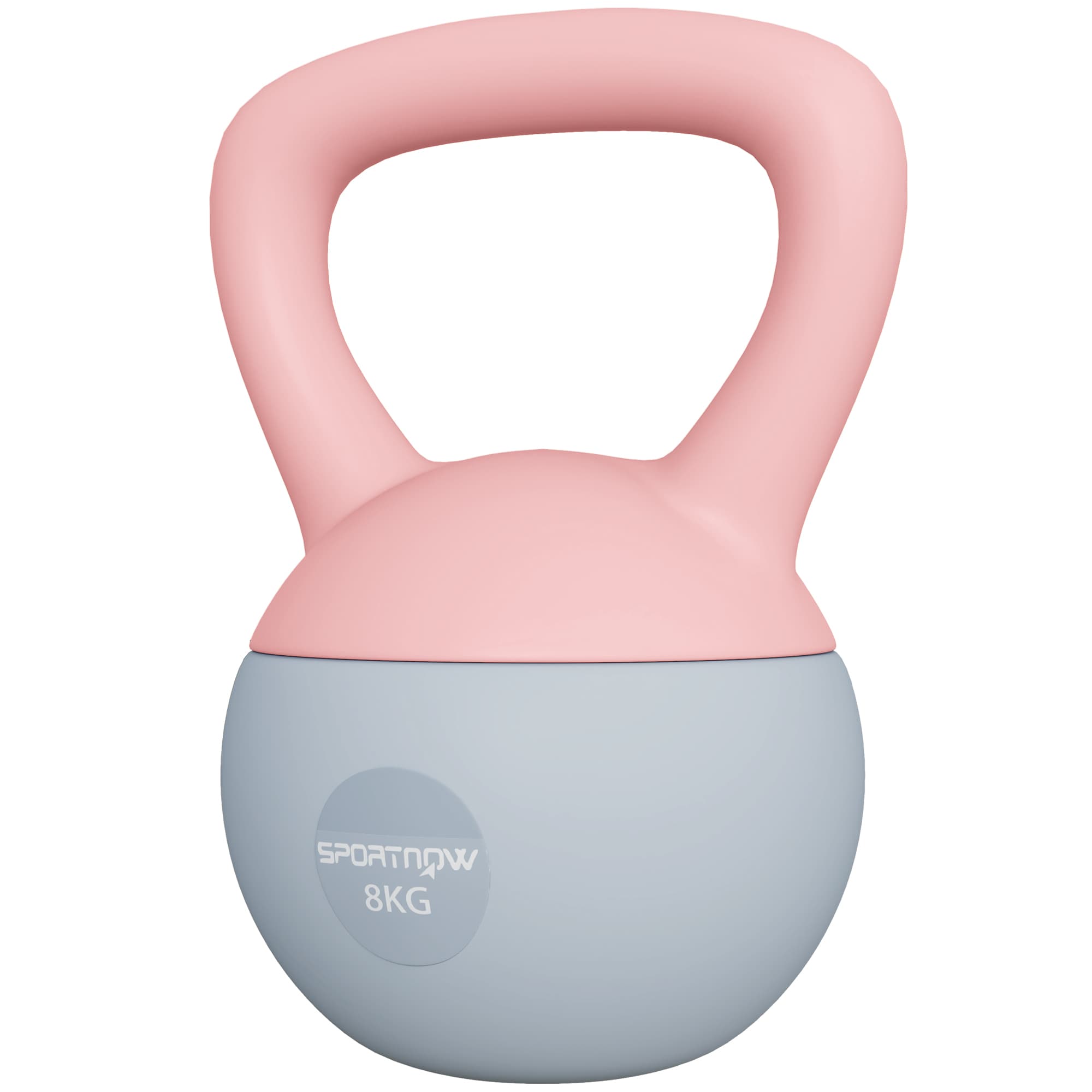 SPORTNOW Kettlebell 8 kg remplie de sable métallique et poignée antidérapante pour entraînement à domicile 19x19x28 cm Rose