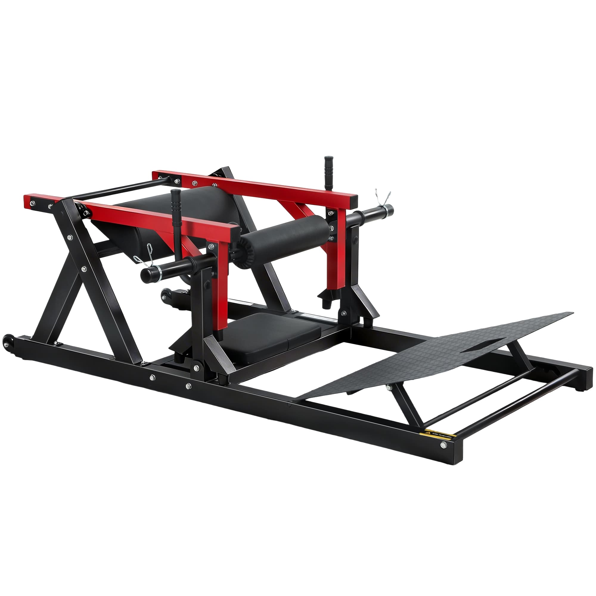 SPORTNOW Machine Hip Thrust, Pont fessier avec charge de plaques 270 kg, porte-disques, rouge