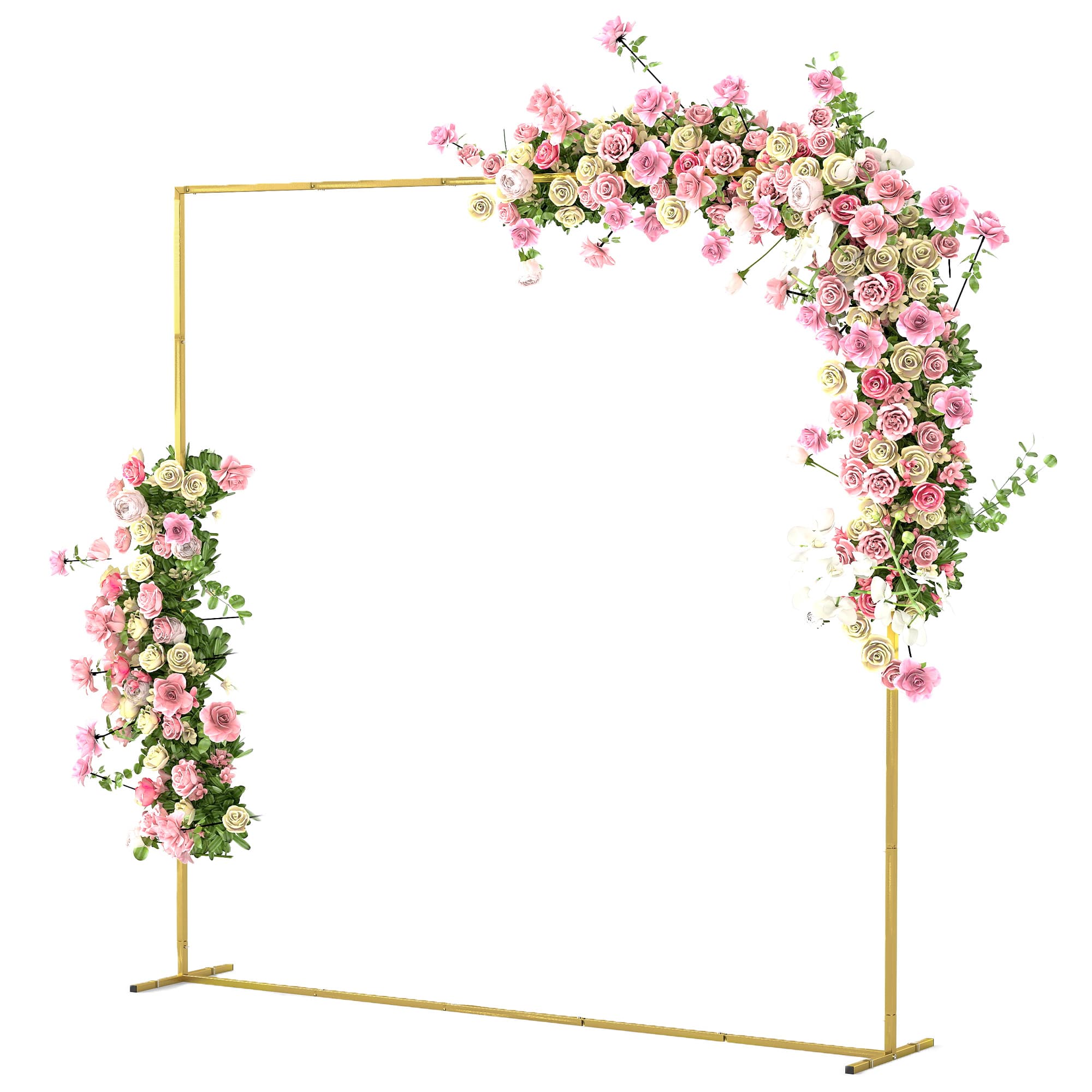 Outsunny Support d'arche de fond en métal doré pour mariage, 2 m, arche de jardin, mariage, arche de ballons floraux