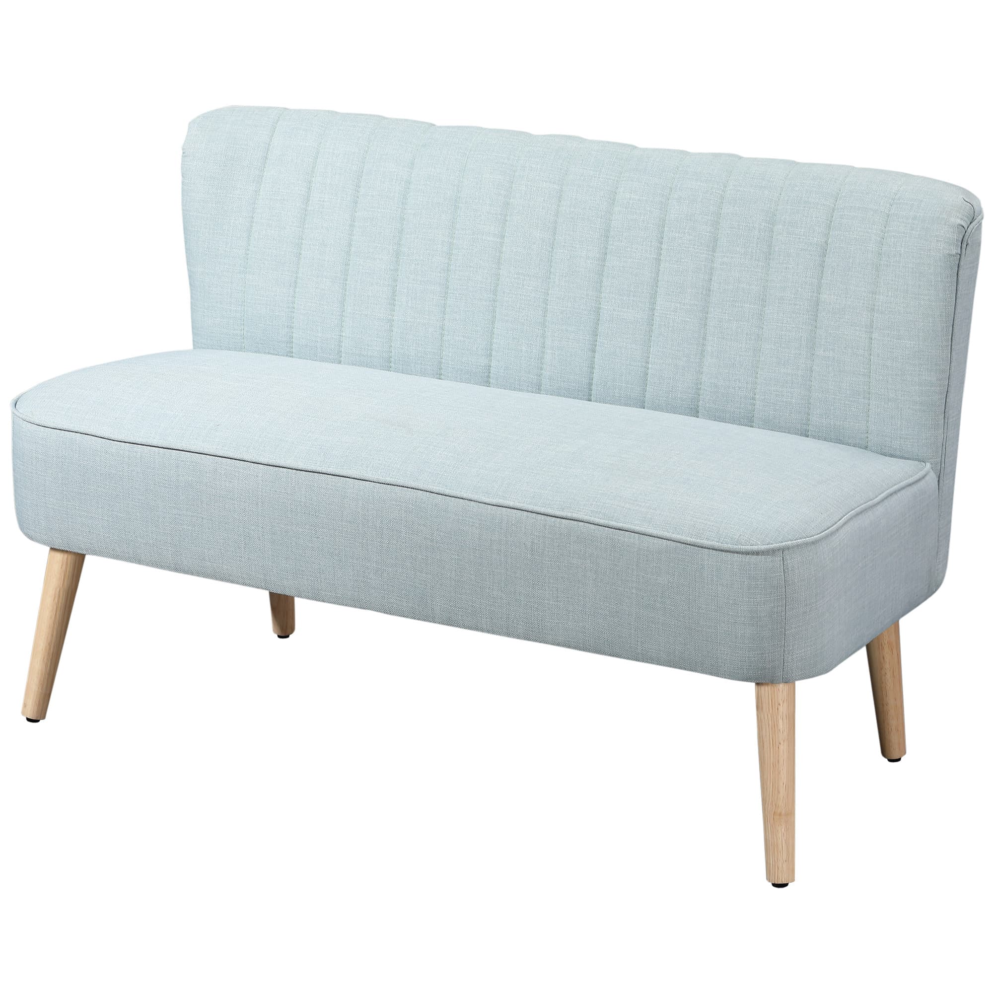 HOMCOM Canapé 2 places, rembourrage moelleux, housse facile d'entretien, jusqu'à 220 kg, 117 x 56,5 x 77 cm, vert clair