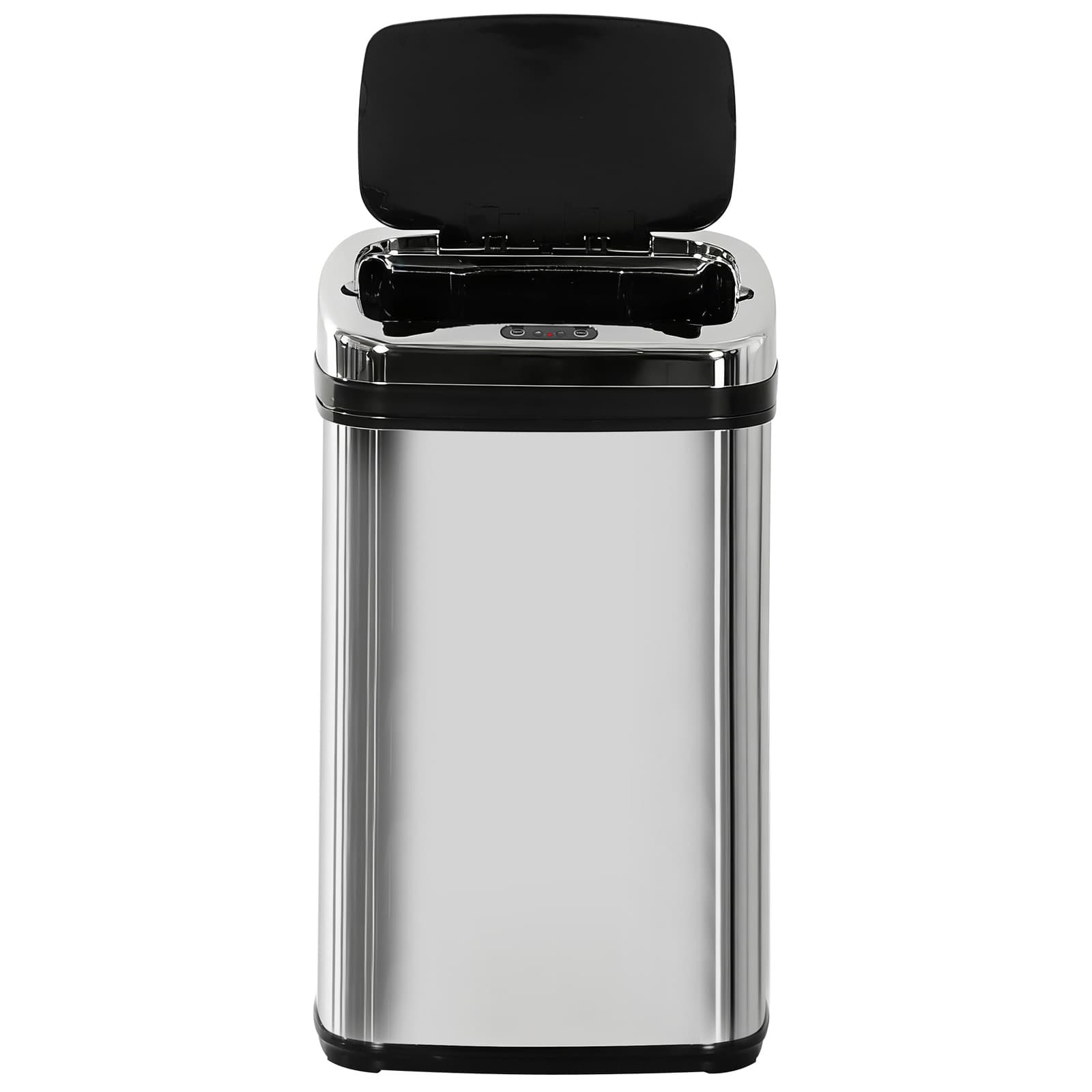 HOMCOM Poubelle de cuisine automatique 30L acier inoxydable, poubelle à capteur de mouvement avec couvercle, 33x25x58cm, argent