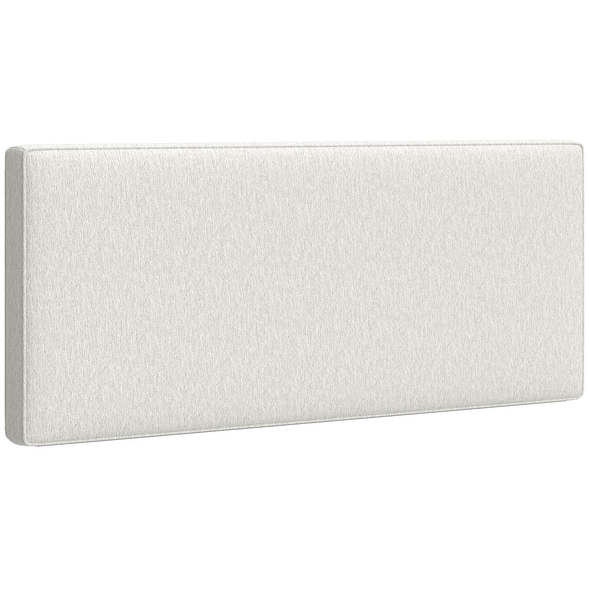 HOMCOM Tête de lit murale en lin, 140 x 60 cm, tête de lit suspendue rembourrée pour chambre à coucher, crème