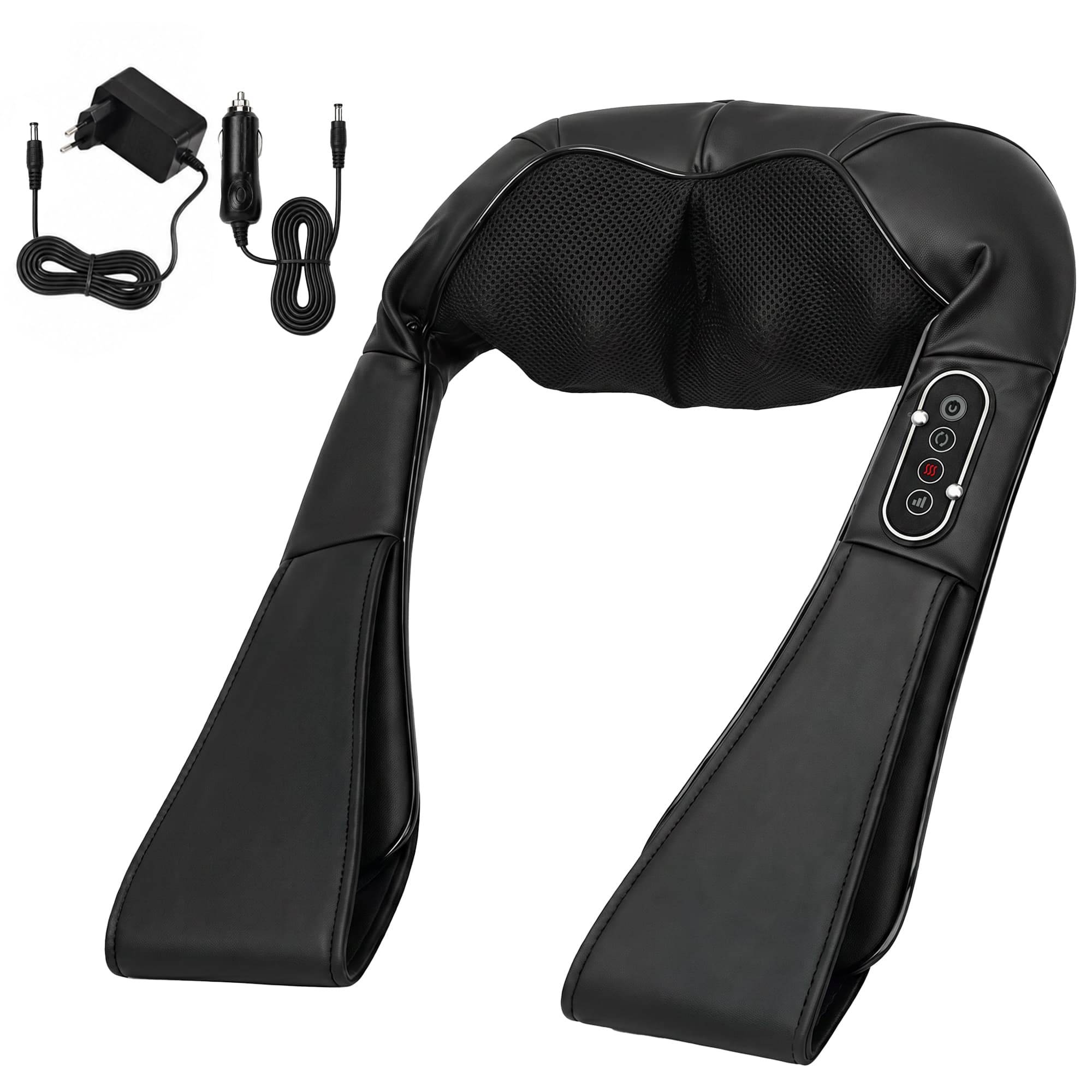 HOMCOM Massageur cervical et dorsal avec chaleur et 8 nœuds Shiatsu 3 intensités de pétrissage 3D Noir