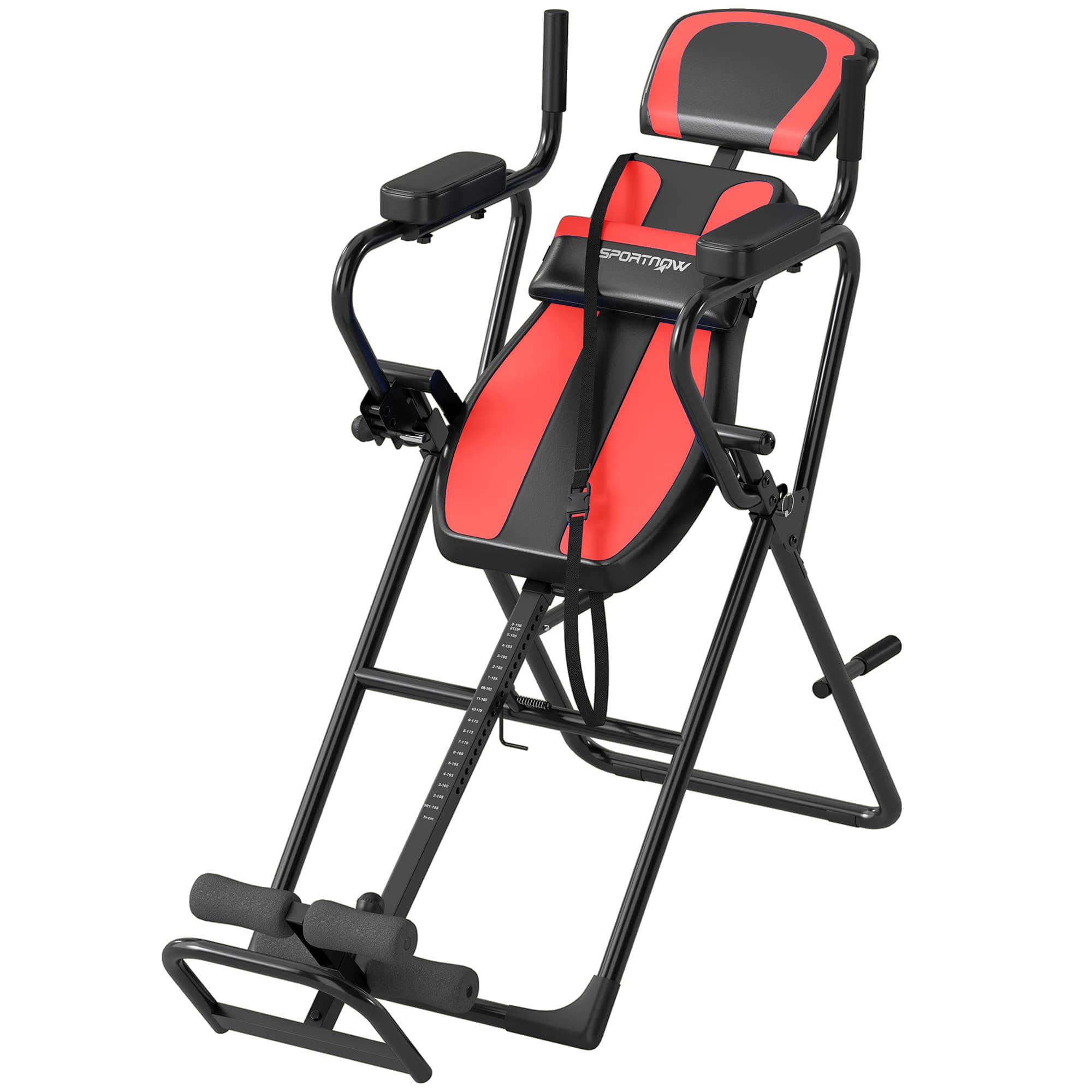 SPORTNOW Banc d'inversion 3-en-1 Table d'inversion 3 angles Barres pompes & tractions Appui-tête