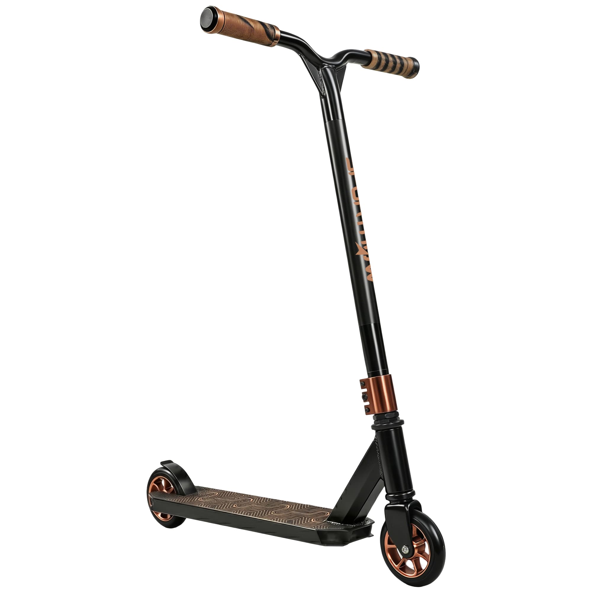 SPORTNOW Trottinette acrobatique pour figures Trottinette Freestyle avec Roulements ABEC-9 Roues 120 mm Rotation 360° pour Skatepark Doré