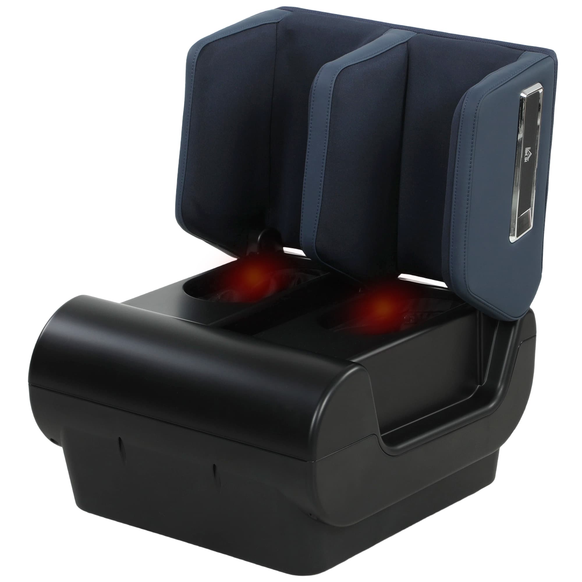 HOMCOM Masseur de jambes 2-en-1 avec chaleur, compression d'air, minuterie, 3 modes & intensités, Bleu et Noir