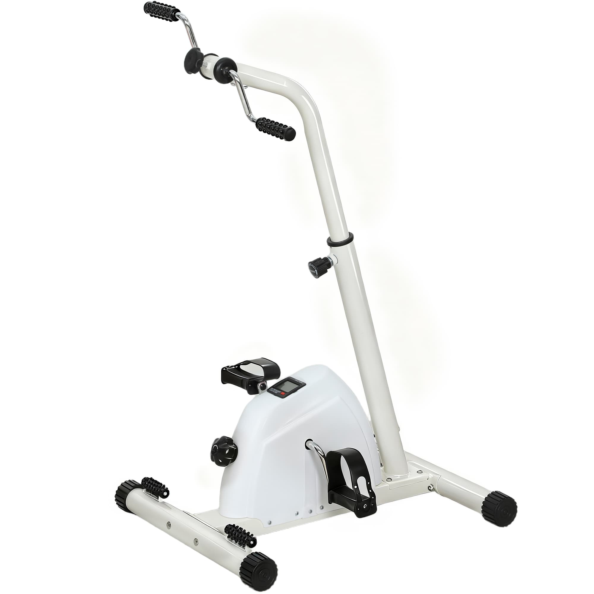 SPORTNOW Vélo d'entraînement pour mains, bras, genoux et jambes réglable en hauteur écran LCD 60 x 40 x 86-91 cm blanc