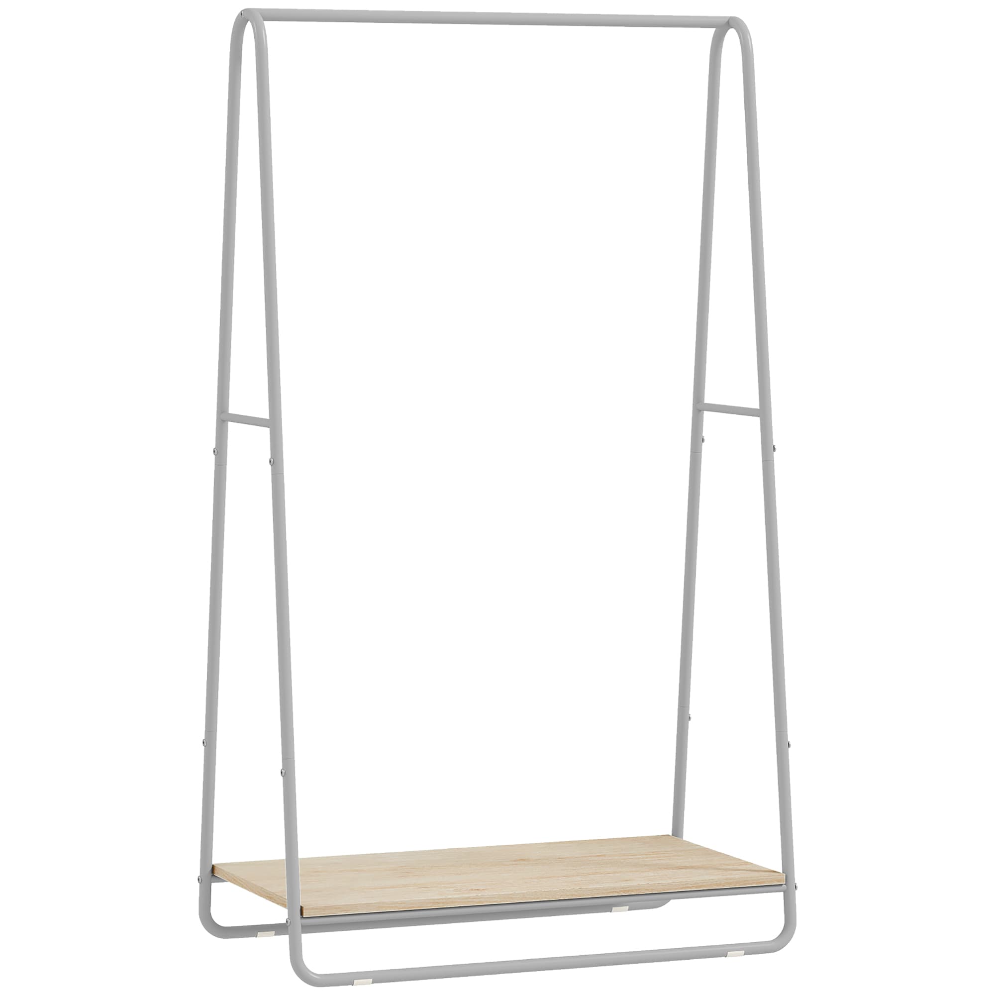 HOMCOM Portant à vêtement 3 en 1, portemanteau avec porte-chaussures, tringles supérieures et latérales, gris