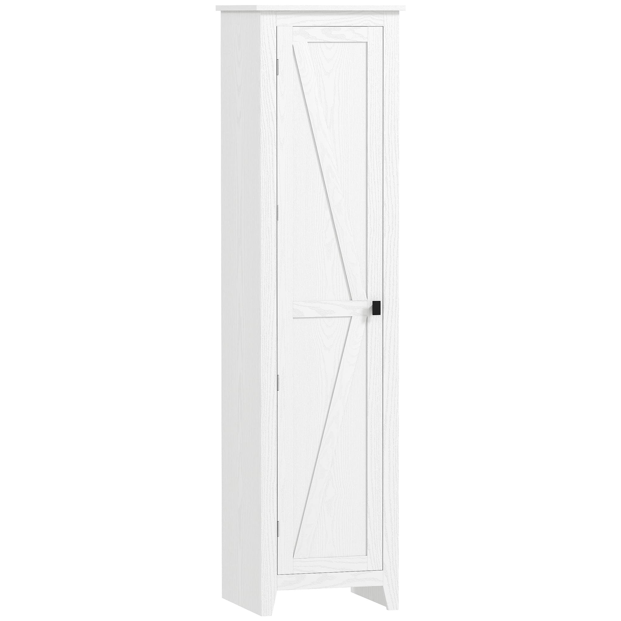 HOMCOM Armoire de Rangement buffet cuisine avec 2 étagères réglables- Hauteur 170 cm en Bois Blanc