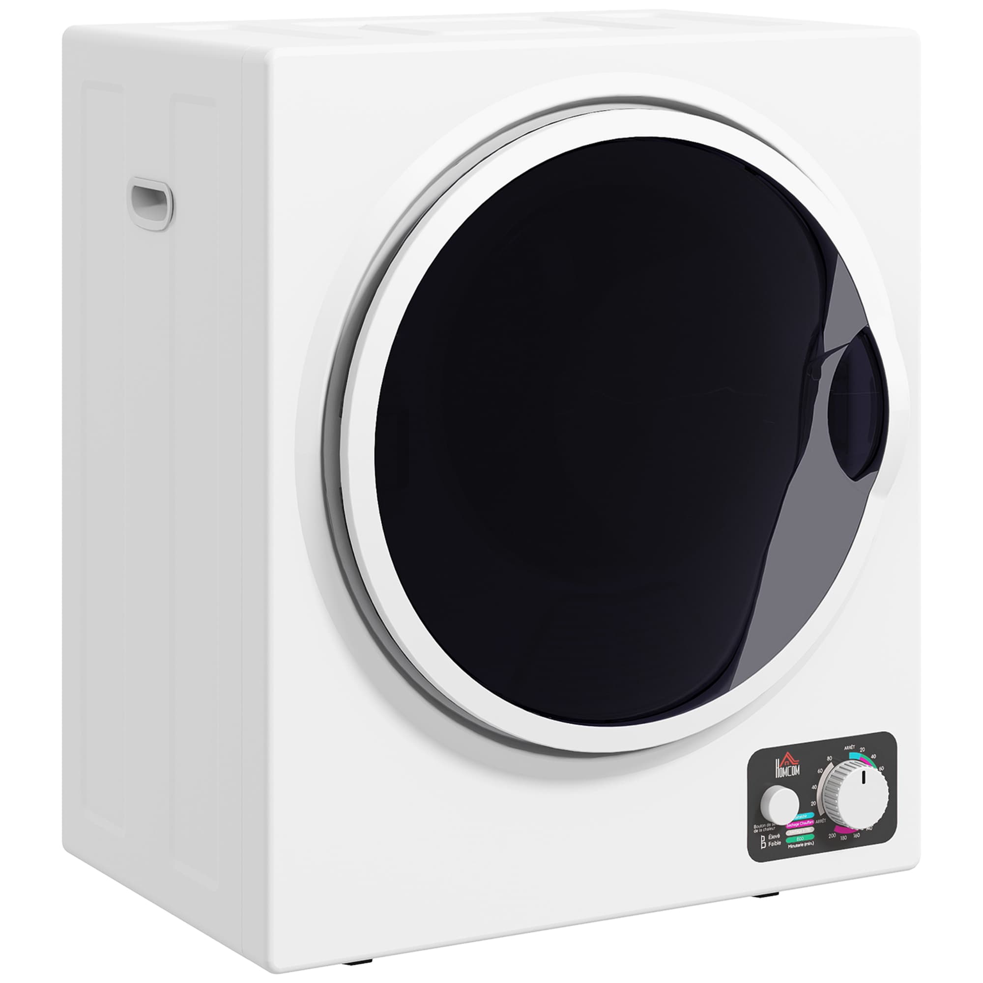 HOMCOM Sèche-Linge électrique portable 850W, capacité 33L 5 modes de fonctionnement, acier inoxydable, 49L x 40,5l x 60H cm